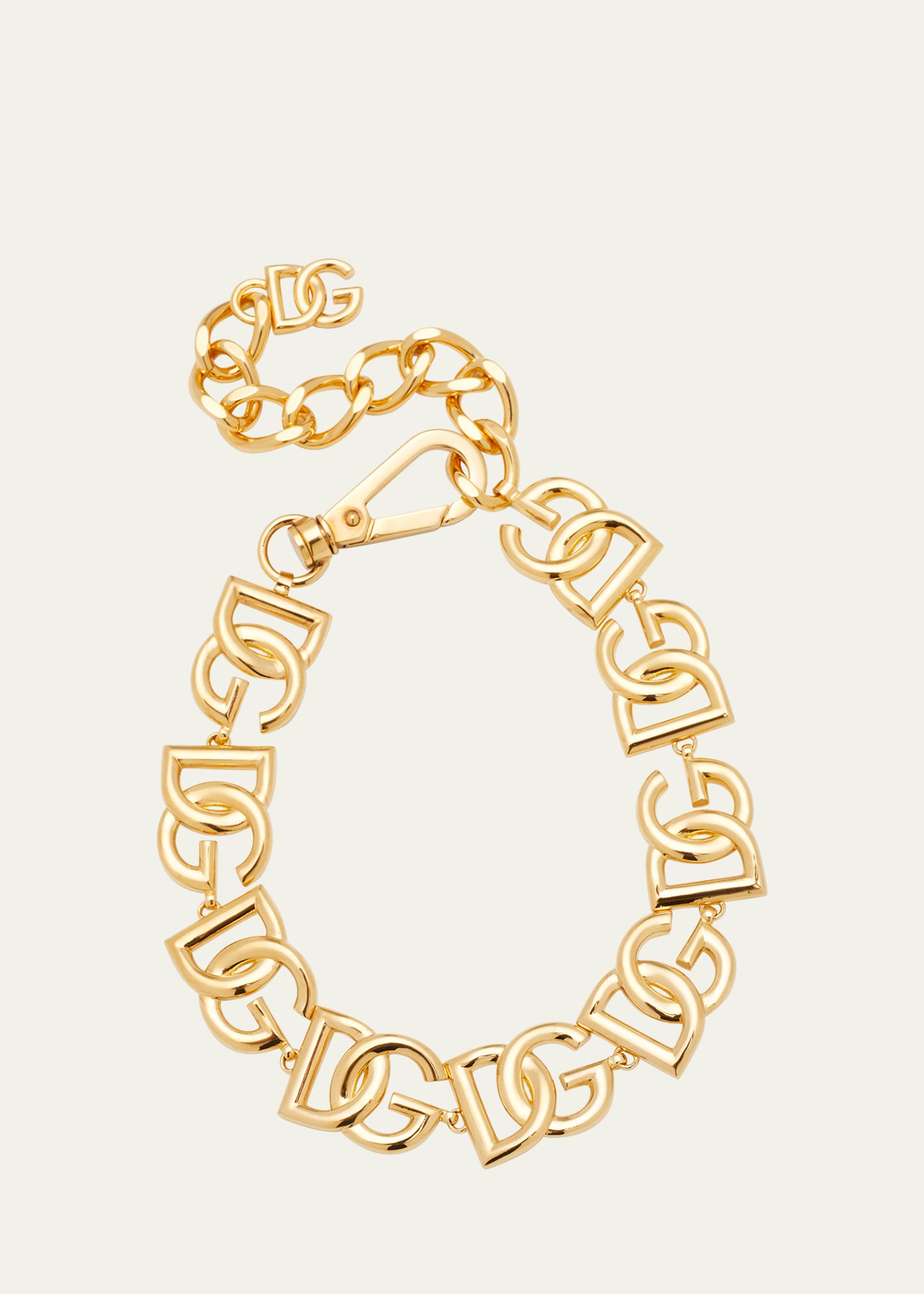 Dolce & Gabbana Dg Logo Chain Necklace In Silver