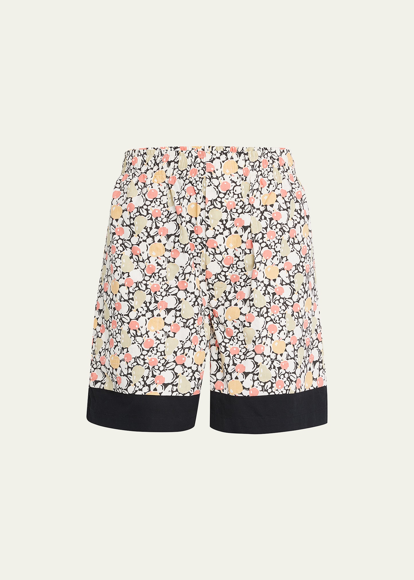 Bode Pomme Fruit Elastic-waist Shorts In Black Multi