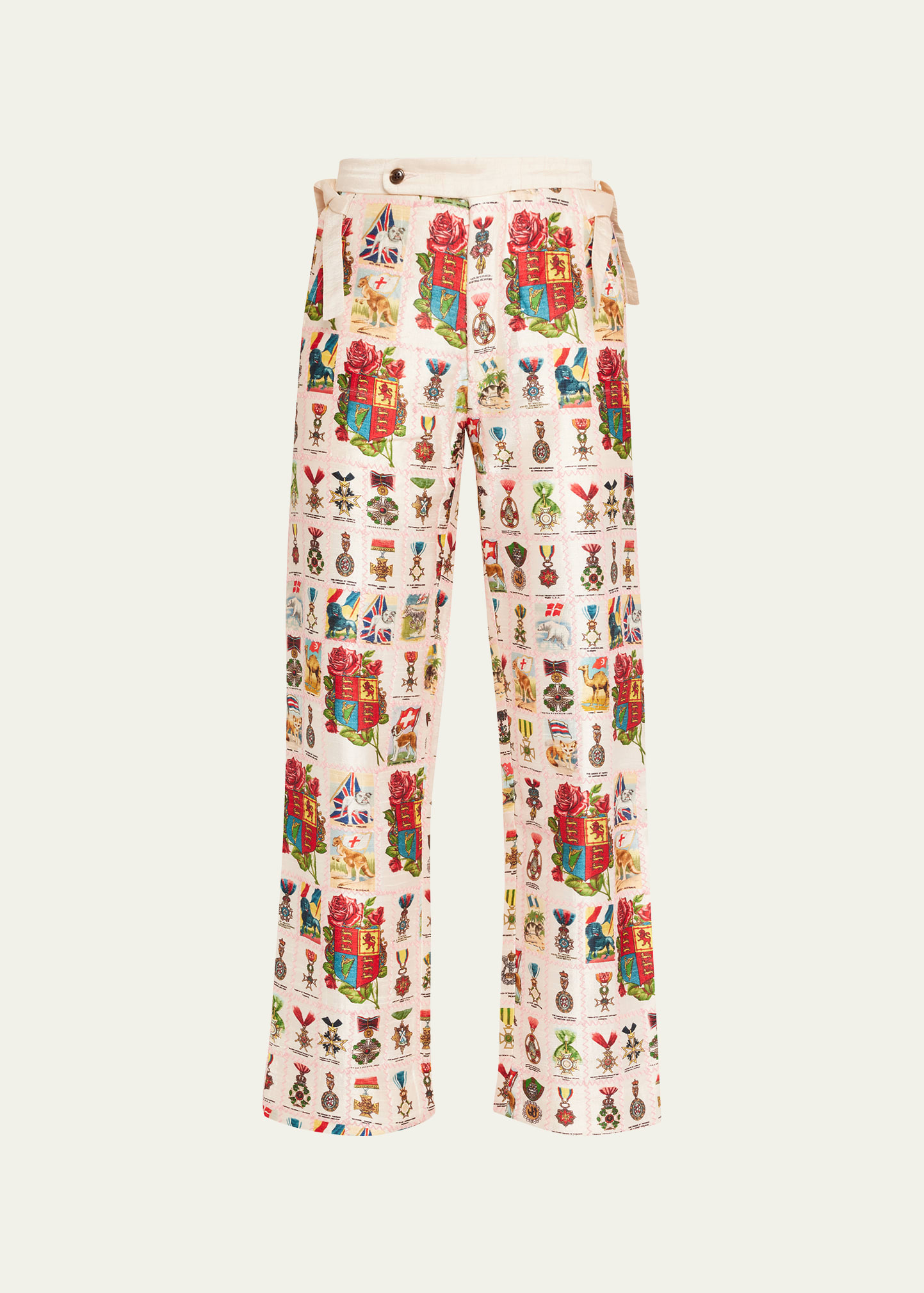 Signet Quilt Tobacco Trousers with Side Tie Detail