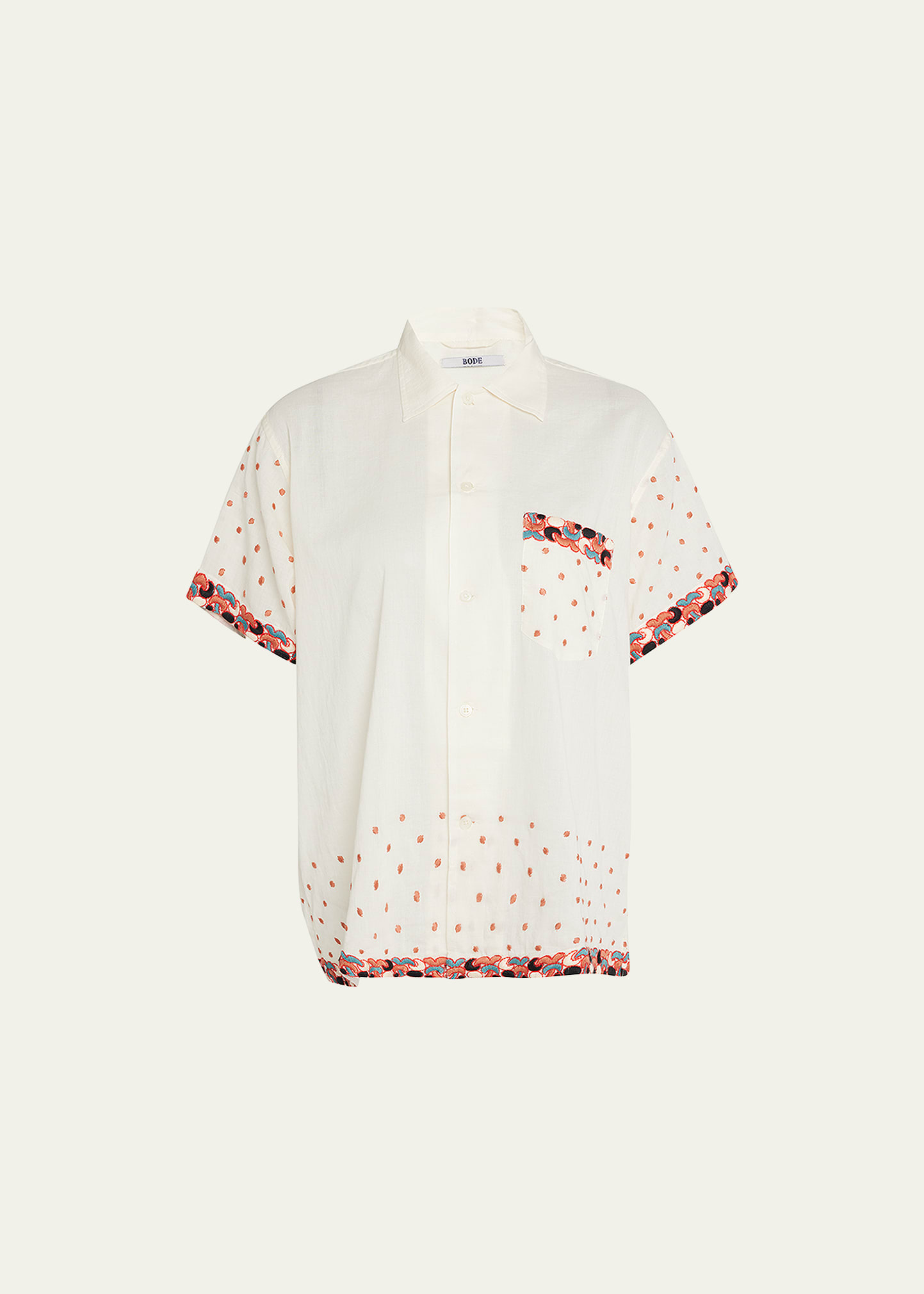 Whirling Dot Embroidered Boxy Shirt