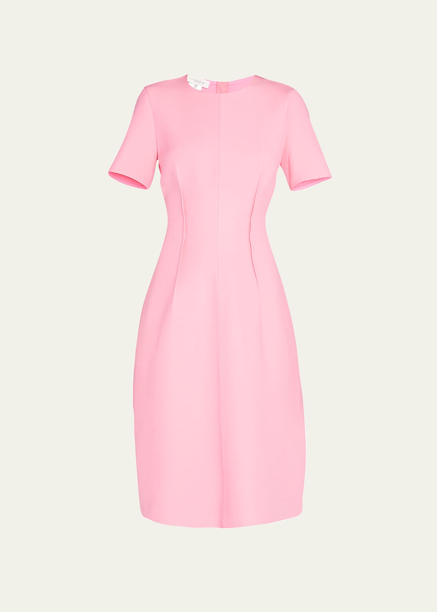 LAFAYETTE 148 SHORT-SLEEVE PINTUCK FIT-&-FLARE DRESS