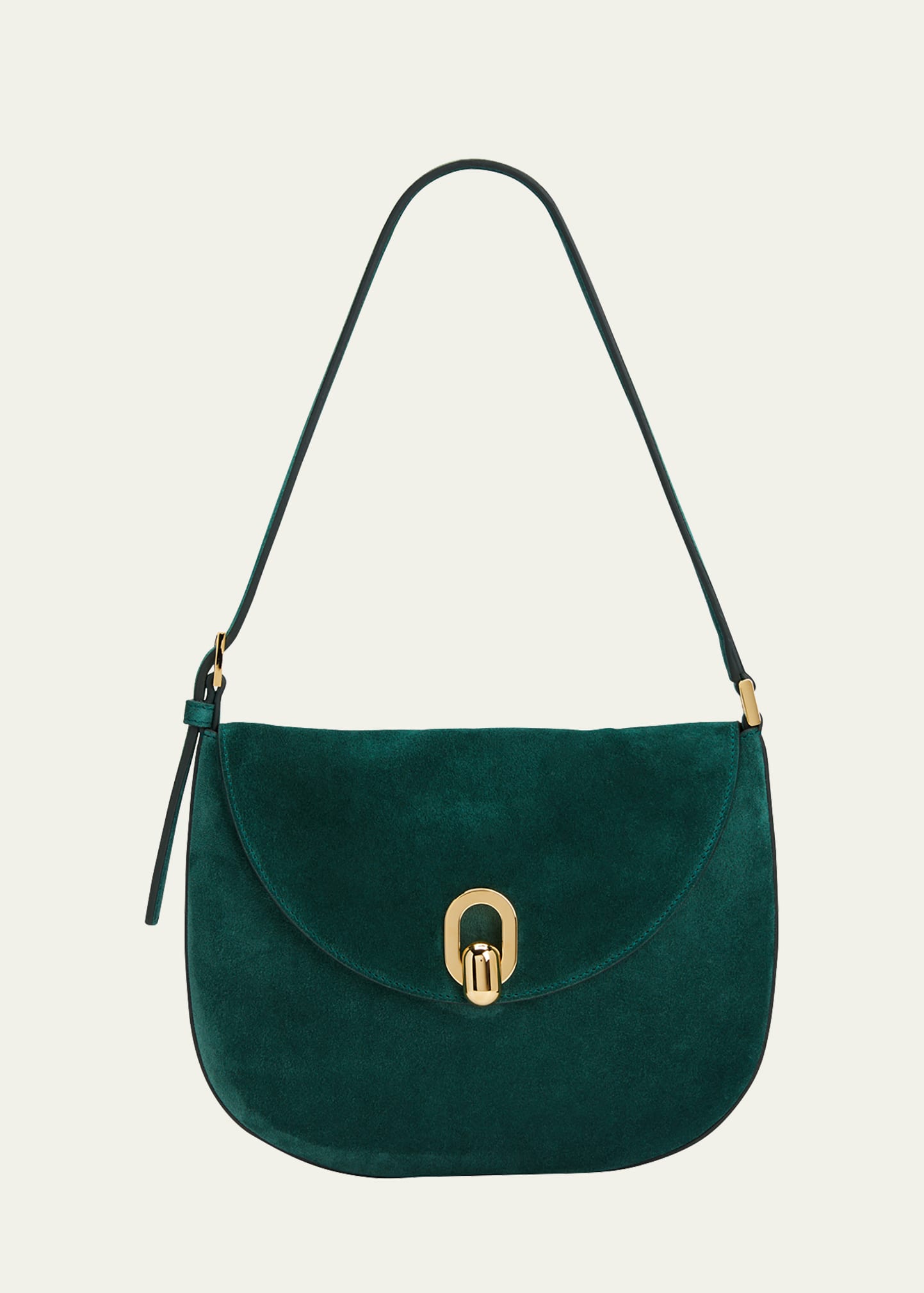 Savette Symmetry Tondo Suede Hobo Bag In Forest