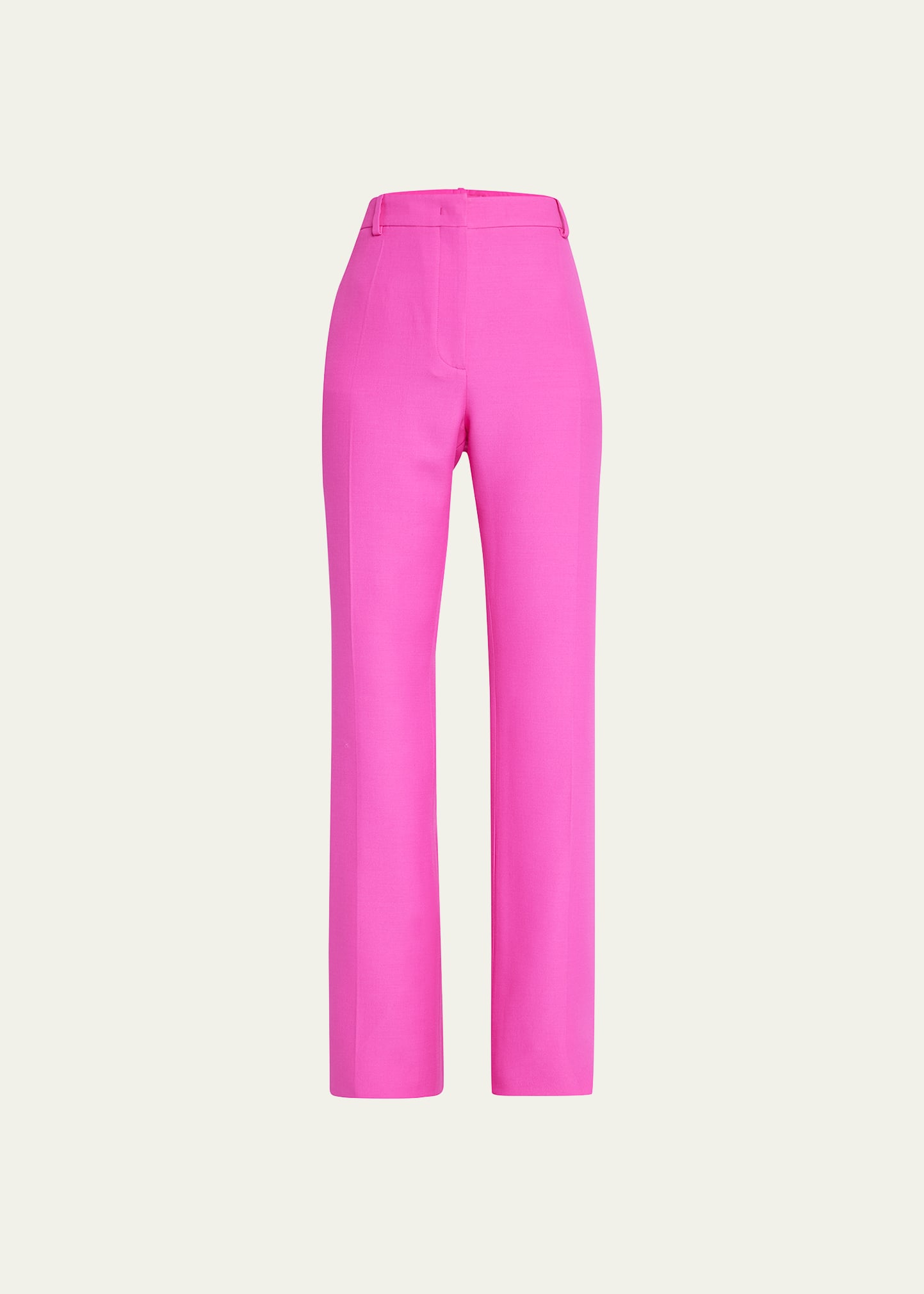 Straight-Leg Solid Crepe Couture Trousers