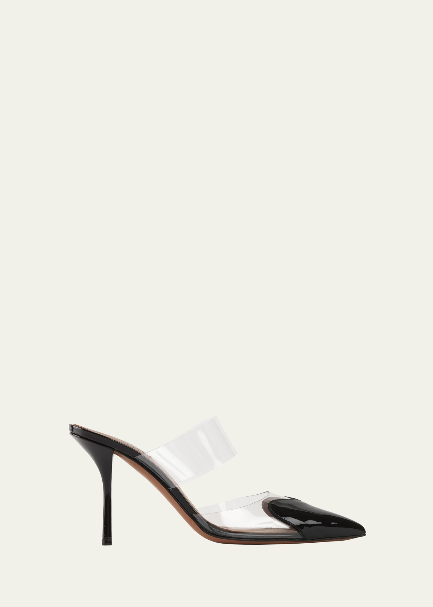 Shop Alaïa Clear Cap-toe Mule Pumps In Noir