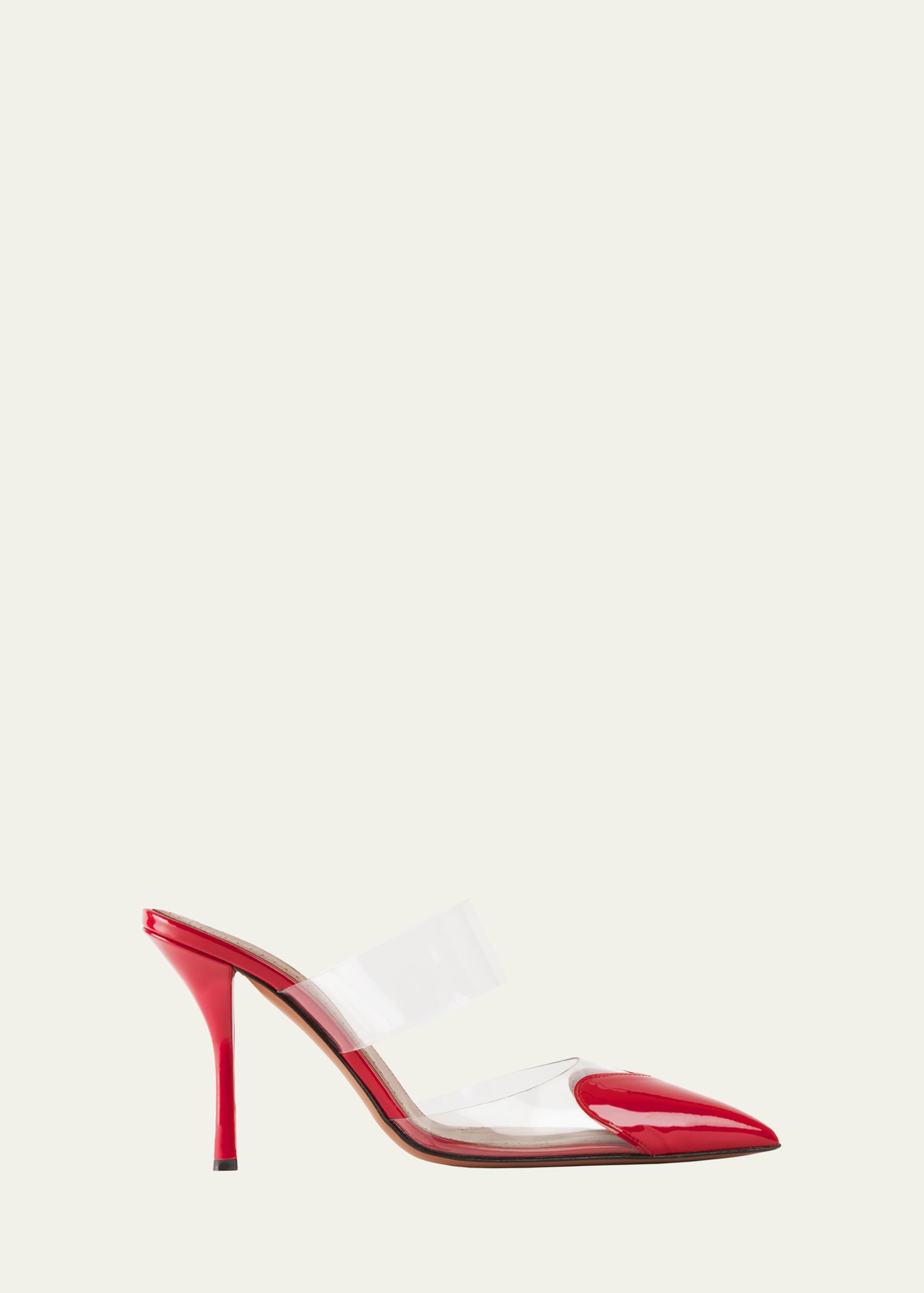 Shop Alaïa Clear Cap-toe Mule Pumps In Laque