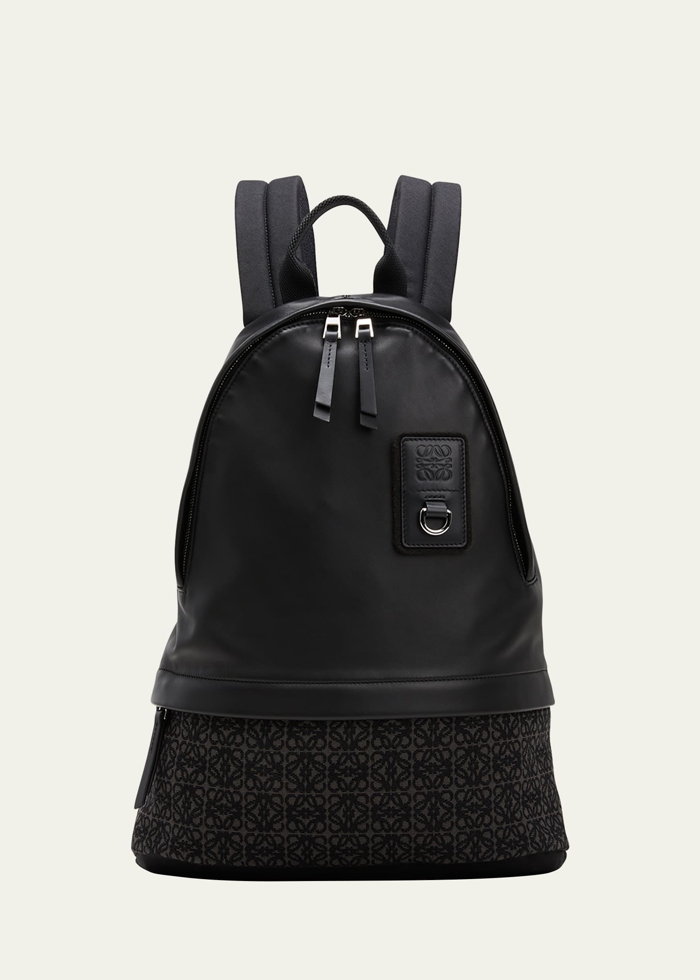 Men's Leather Round Slim Anagram Backpack