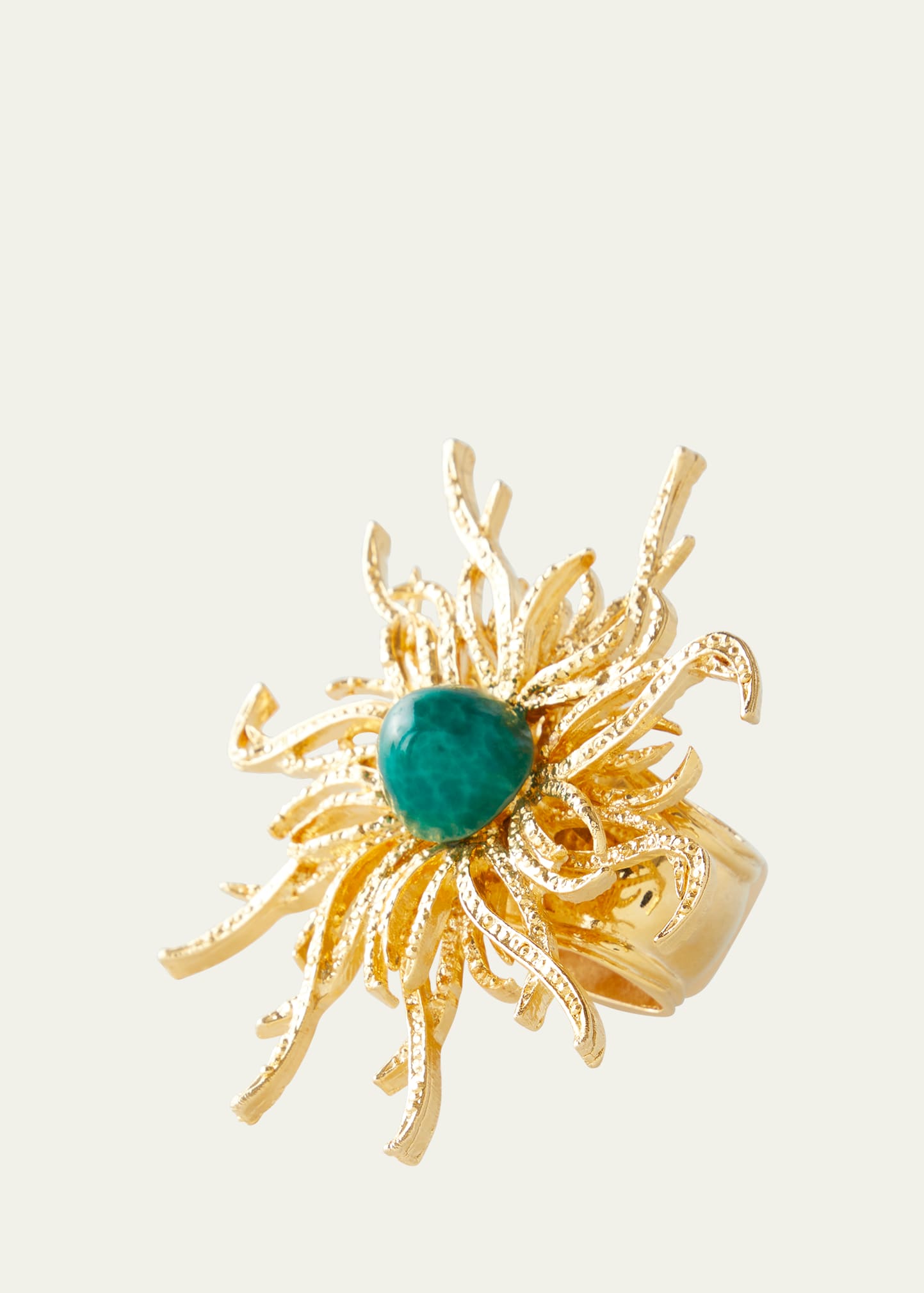 Nomi K Fire Spider Napkin Rings, Set Of 4 In Green/gold