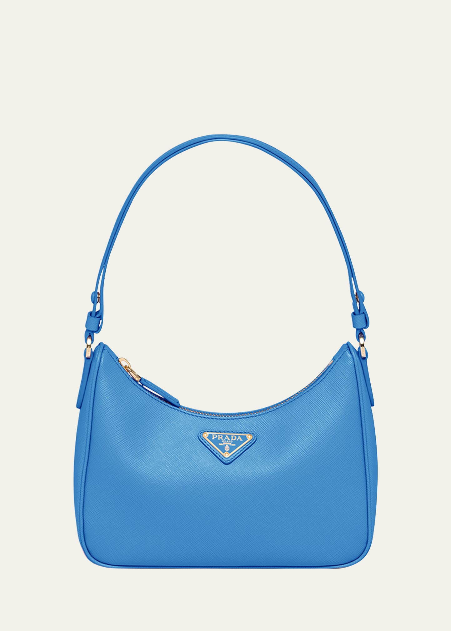 Prada Mini Saffiano Leather Shoulder Bag With Adjustable Strap In F0muh Cammeo 1