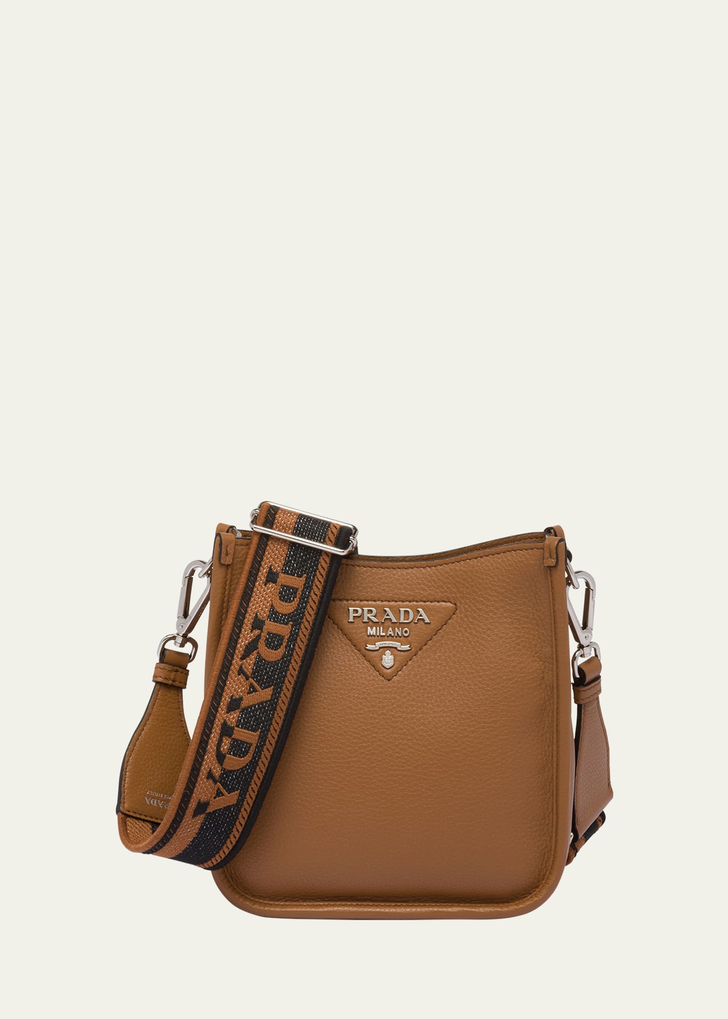 Prada Logo Leather Shoulder Bag In F02z8 Caramel 0 N
