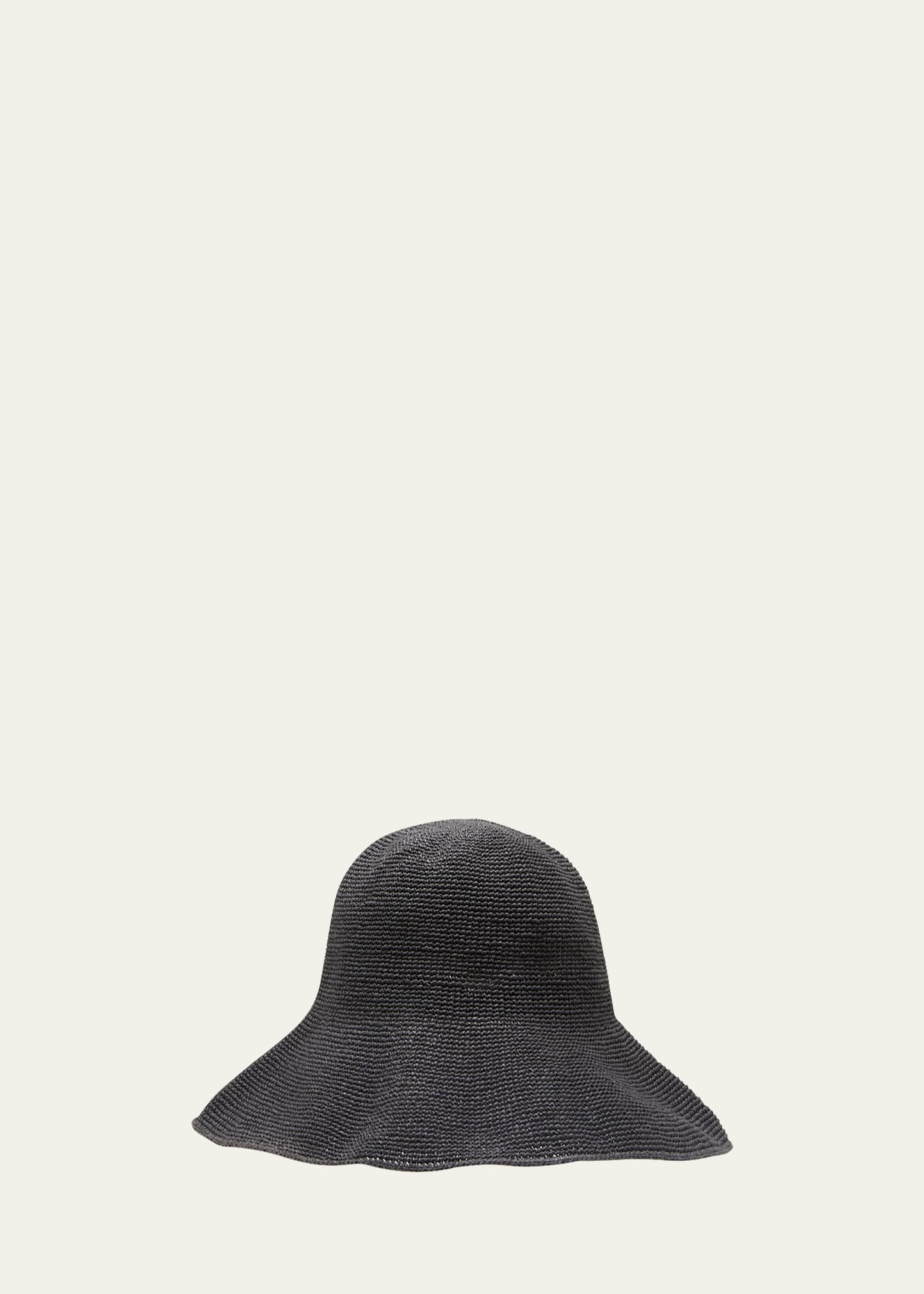 Totême Black Paper Straw Bucket Hat In Black