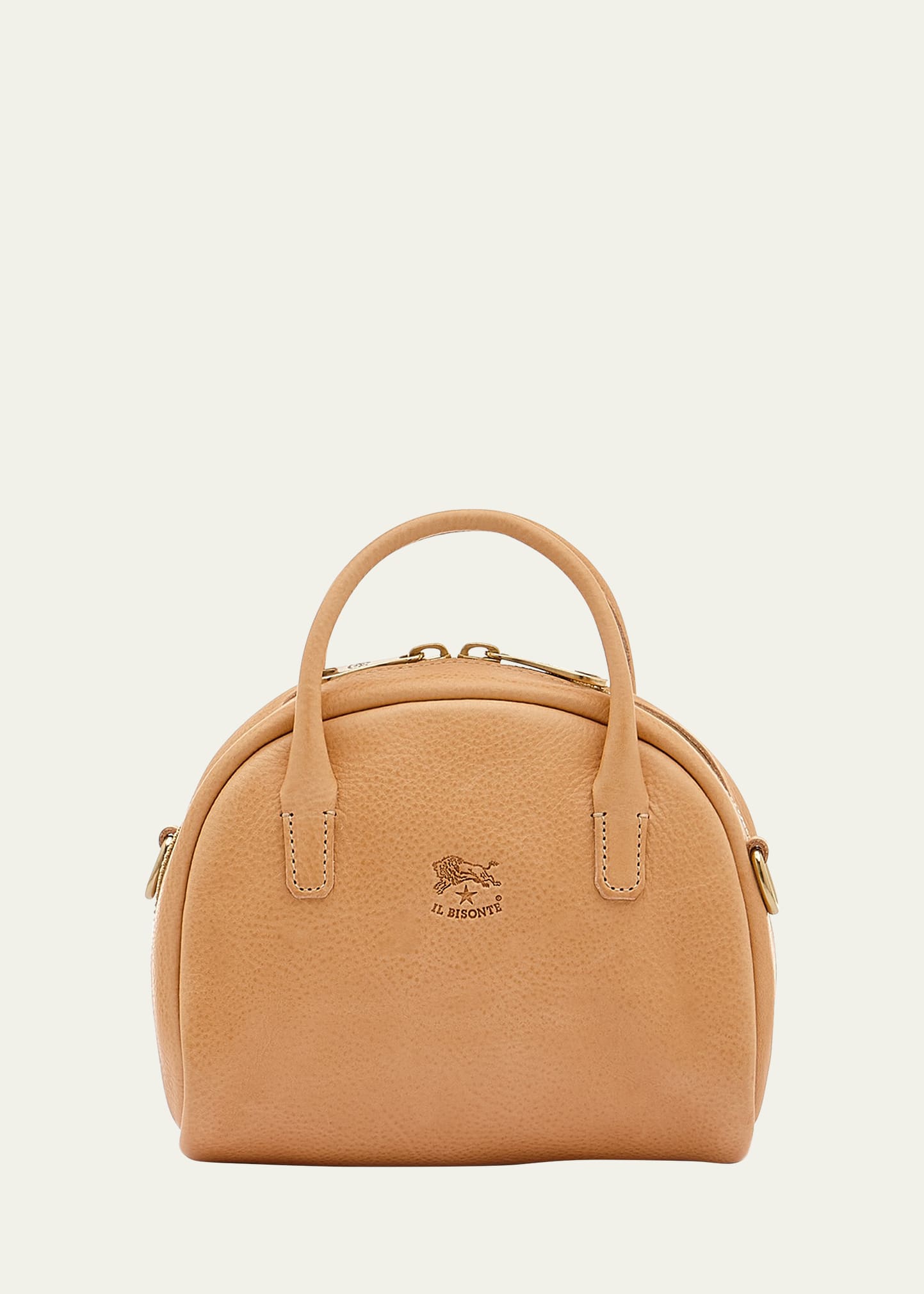 Il Bisonte Quercia Zip Leather Top-handle Bag In Natural