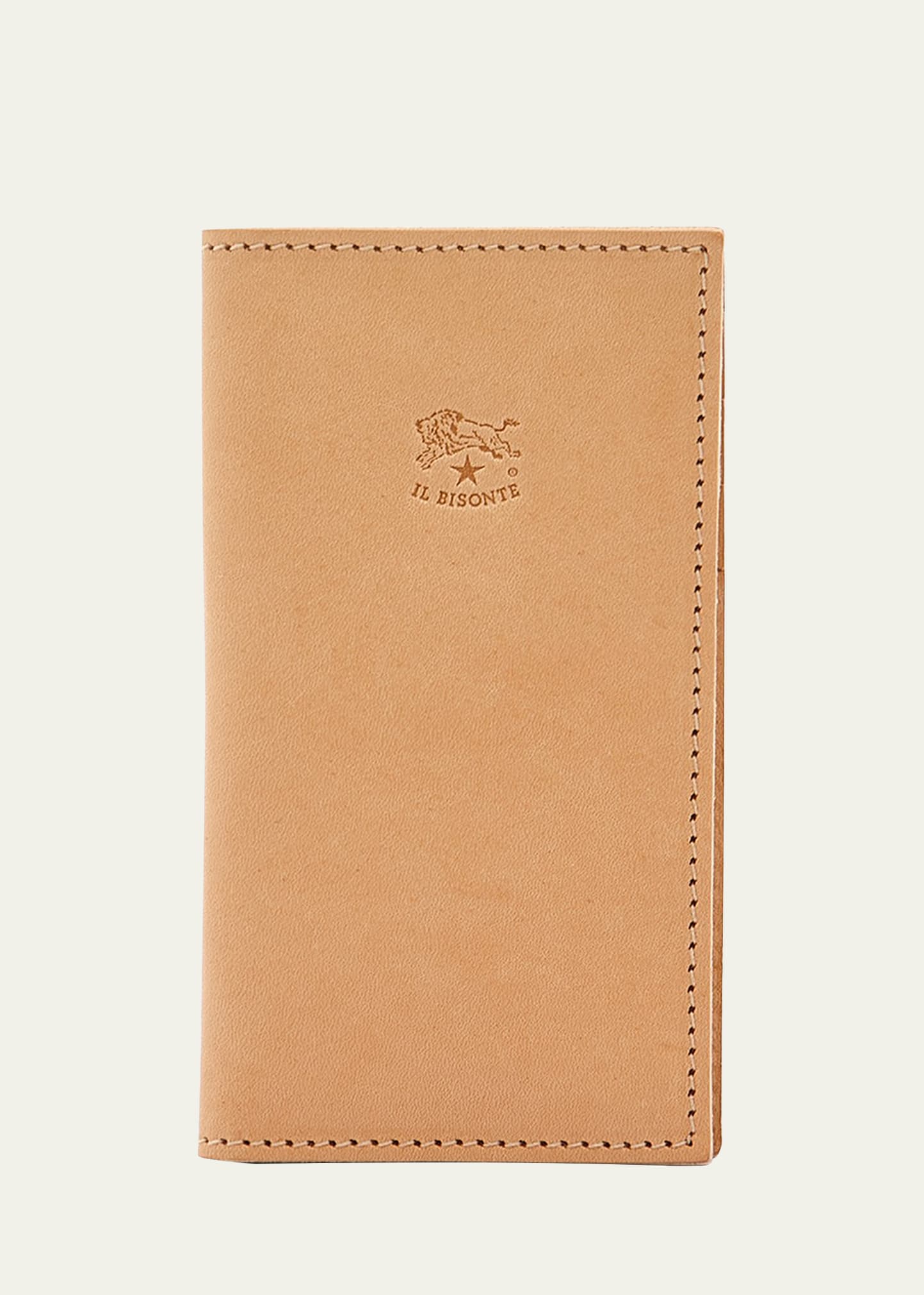 Il Bisonte Acero Flap Leather Card Holder In Natural