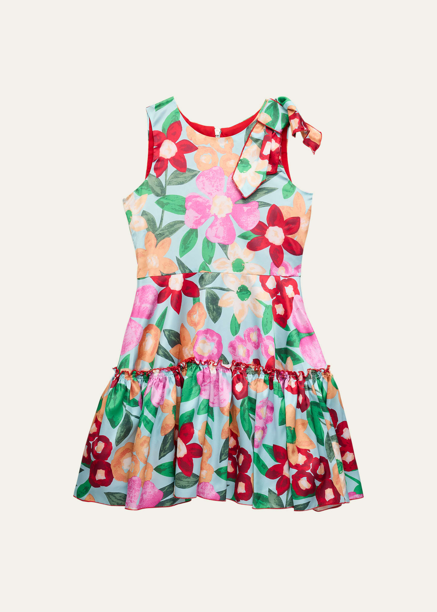 Zoe Kids' Girl's Madeline Floral-print Tiered Dress In Multi