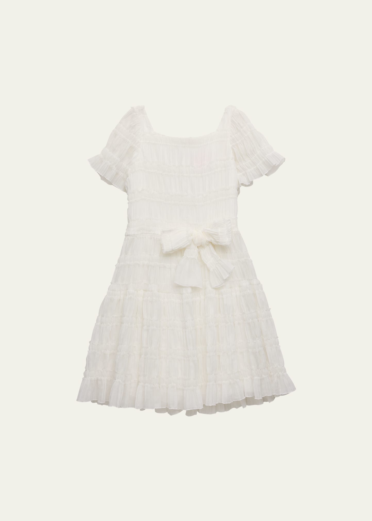 Zoe Kids' Girl's Stella Smocked Dress In Ivory