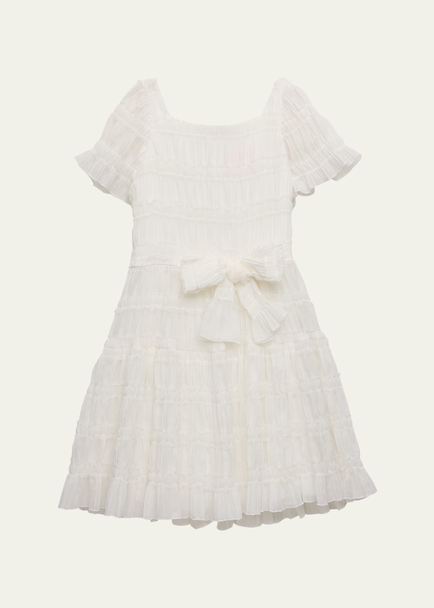 Zoe Kids' Girl's Stella Smocked Dress In Ivory
