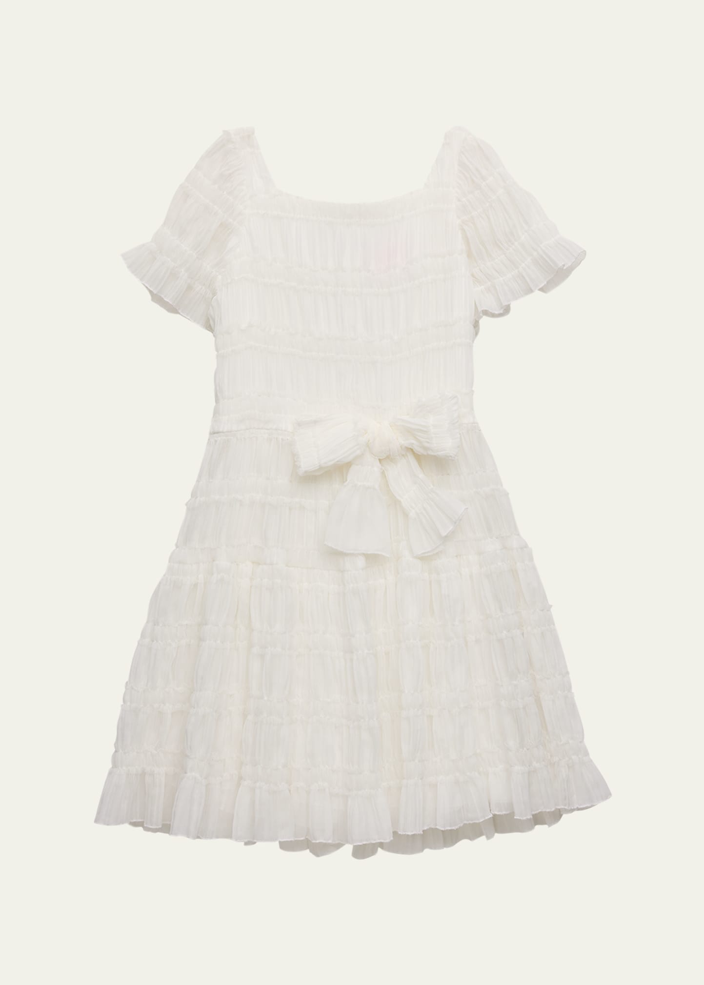 Zoe Kids' Girl's Stella Smocked Dress In Ivory