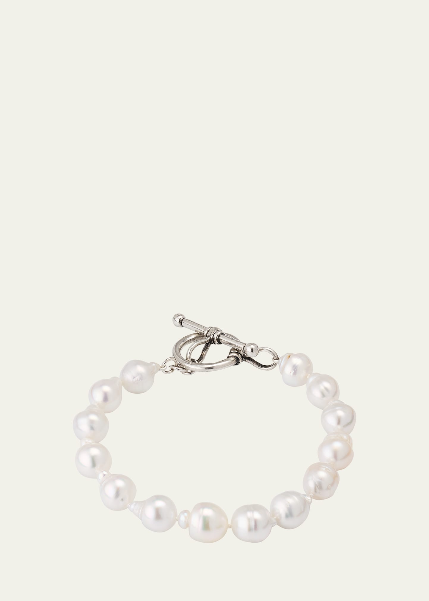 Men's Sterling Silver South Sea Pearl Bracelet