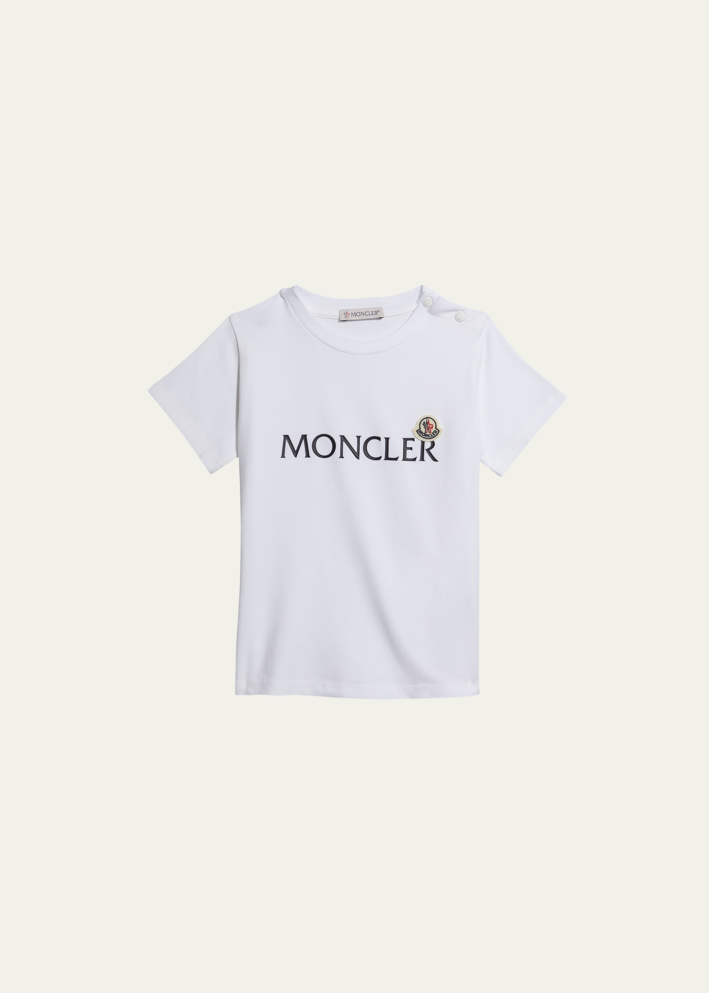 Moncler Kids' Boy's Logo-print T-shirt In White