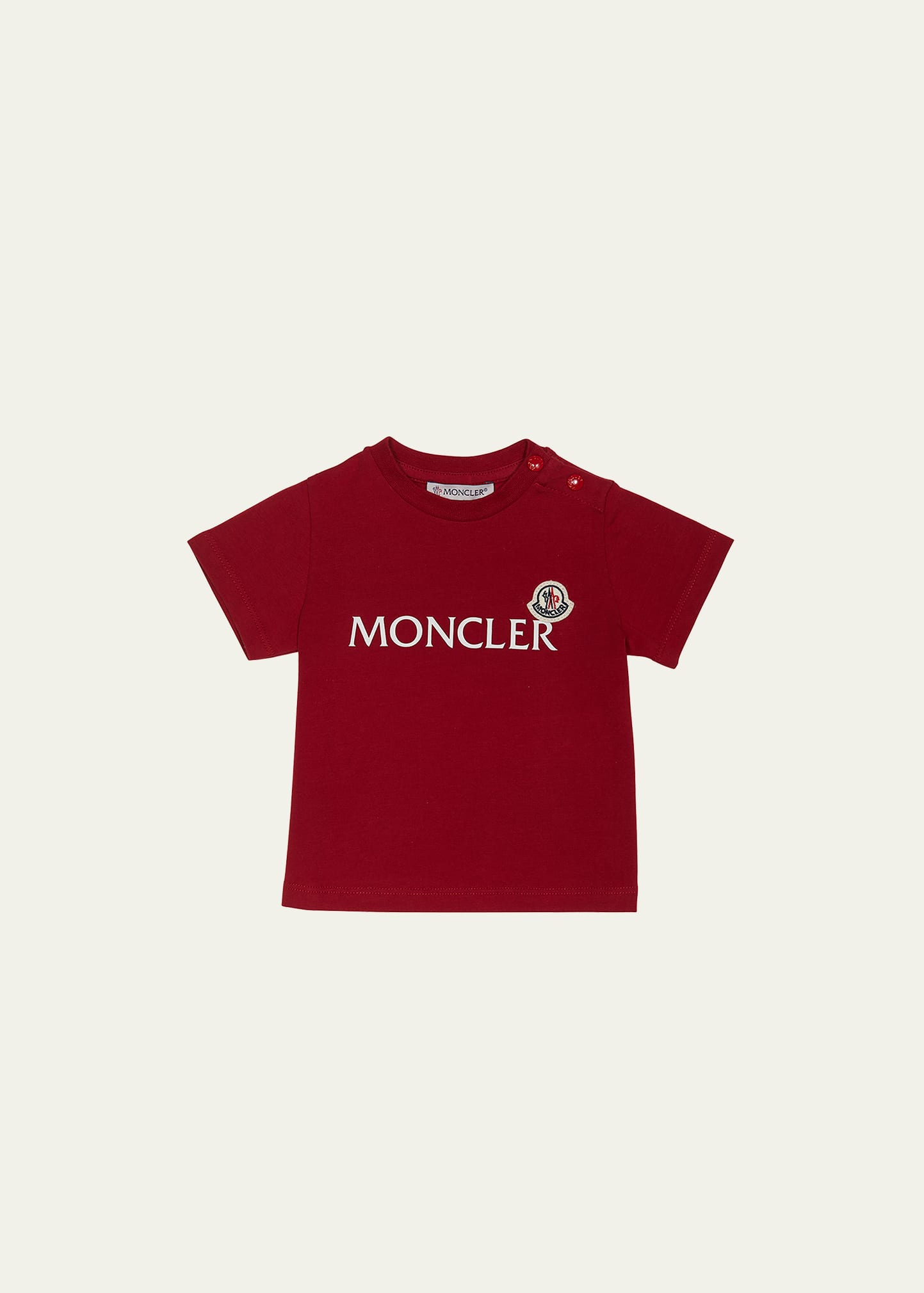 Moncler Kids' Boy's Logo-print T-shirt In Red