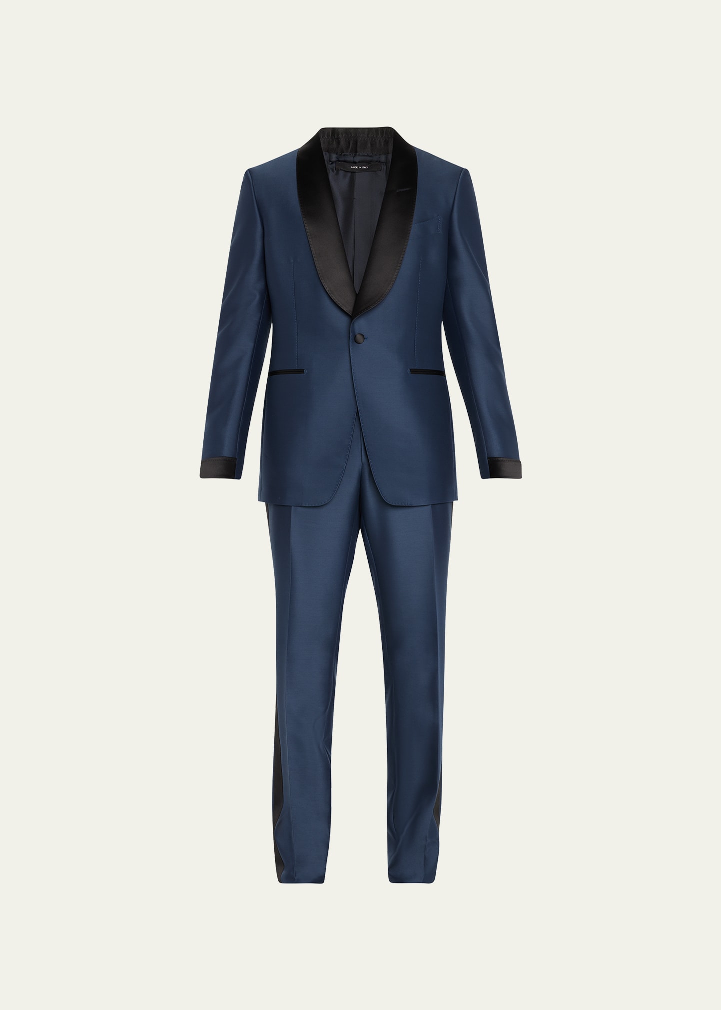 Tom Ford Men's Shelton Shawl-lapel Twill Tuxedo In Dk Blu Sld
