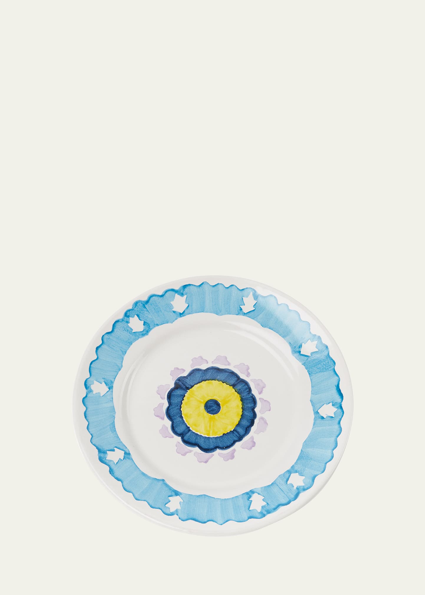 Emporio Sirenuse New Circle Dessert Plate In White Blue