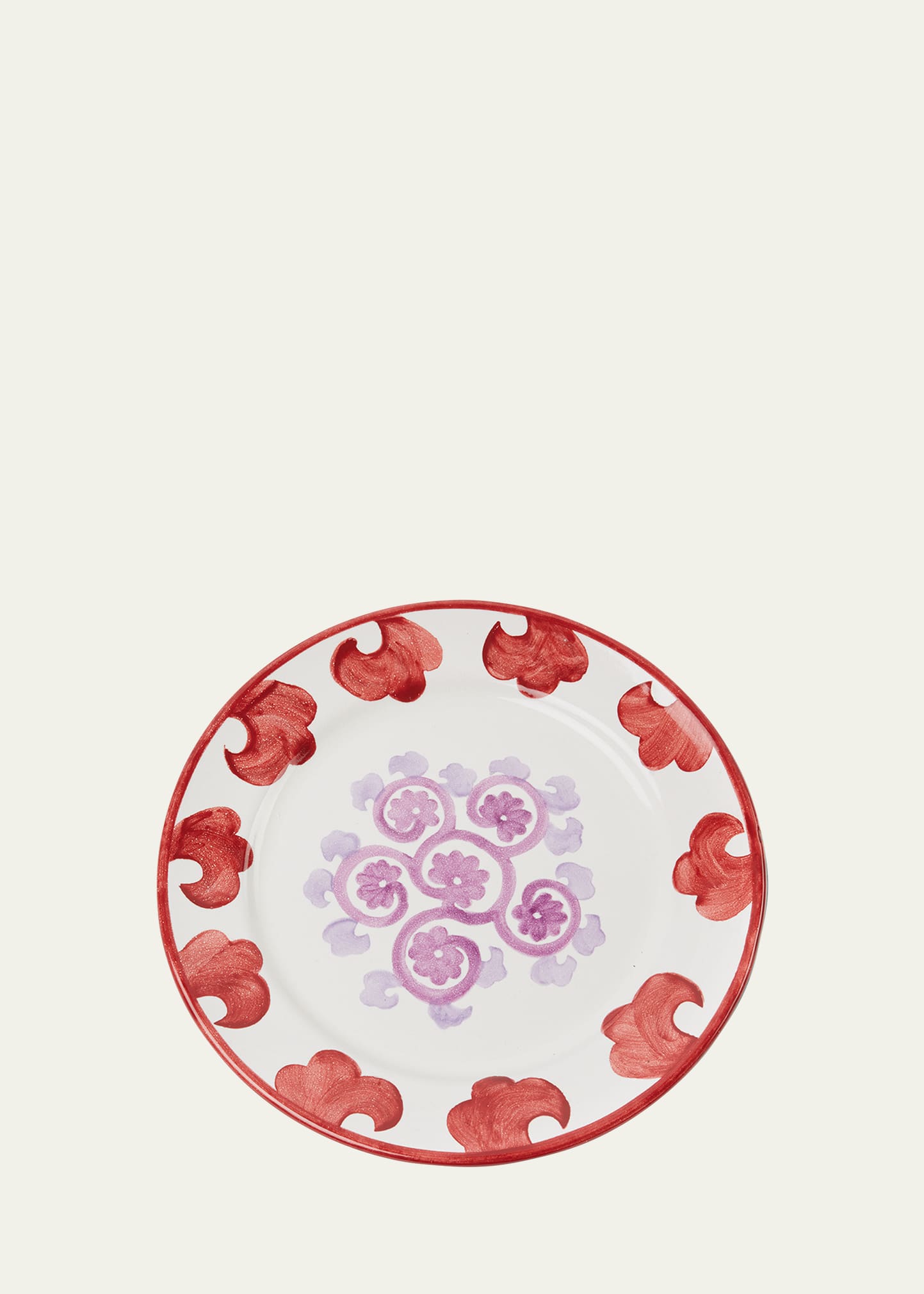 Emporio Sirenuse Flower Dinner Plate In White Purple