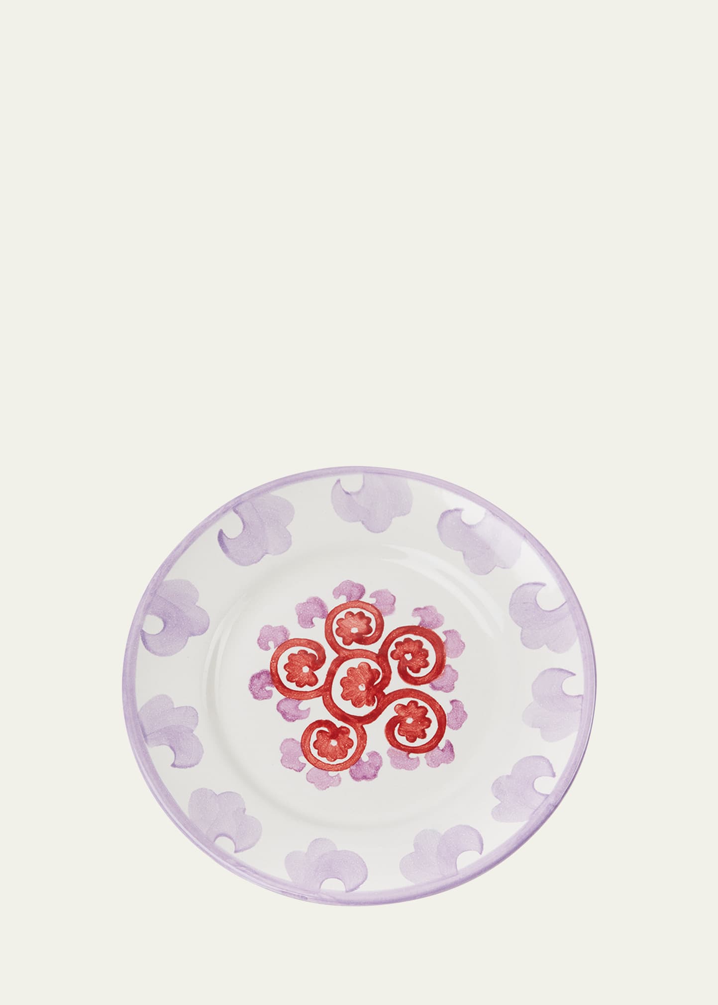 Emporio Sirenuse Flower Dessert Plate In Purple
