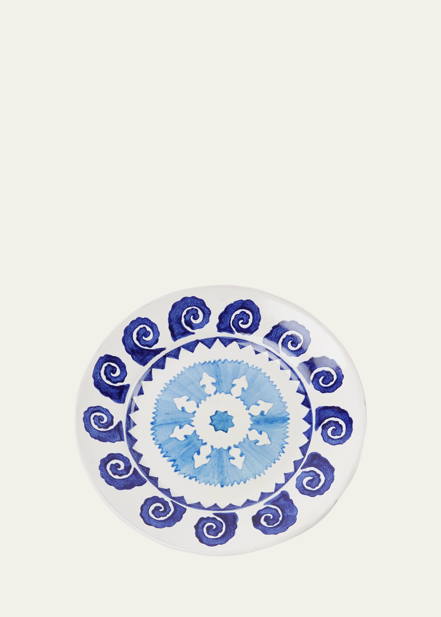 Emporio Sirenuse Sun Dessert Plate In White Blue