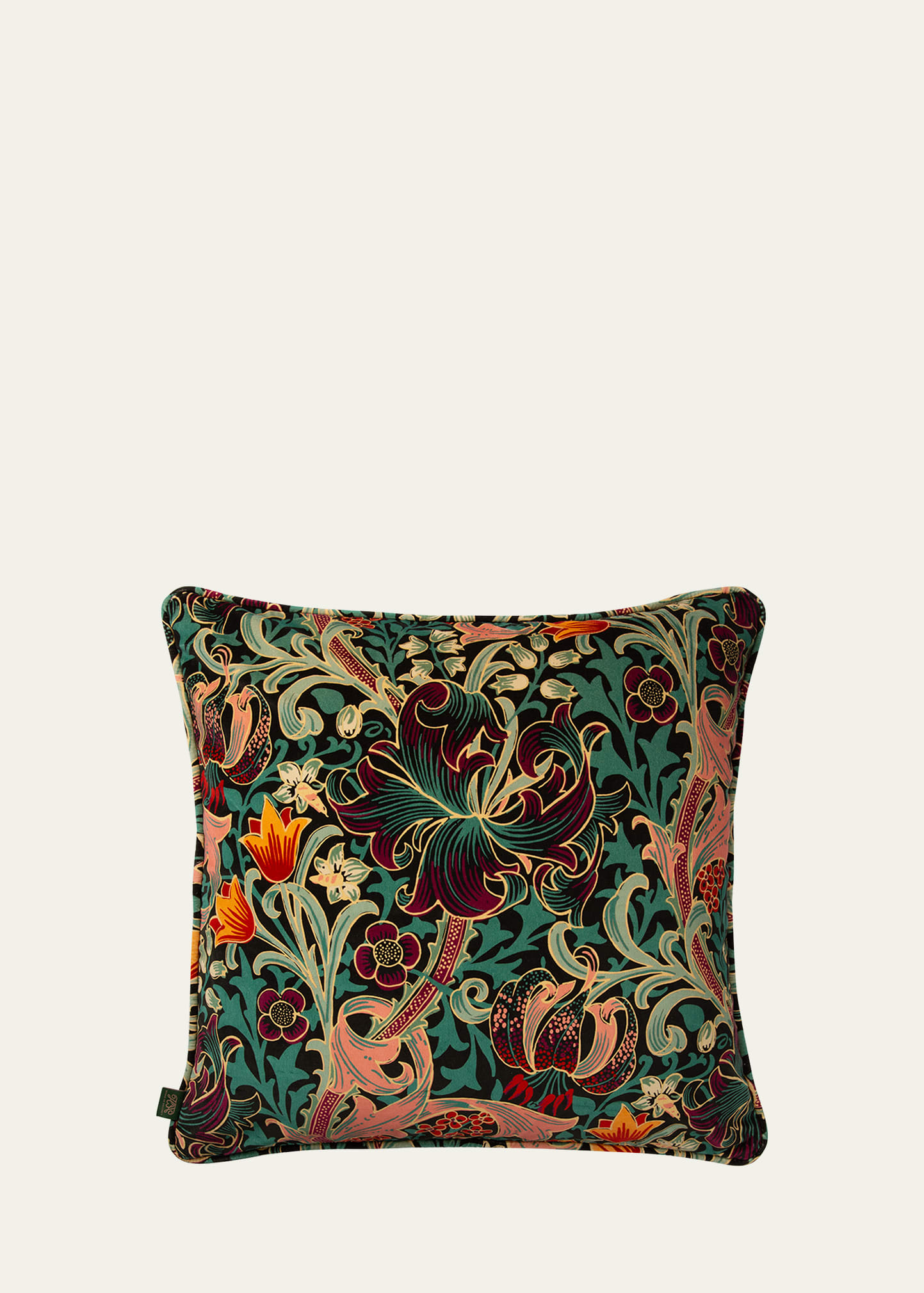 House Of Hackney Golden Lily Velvet Cushion In Multi