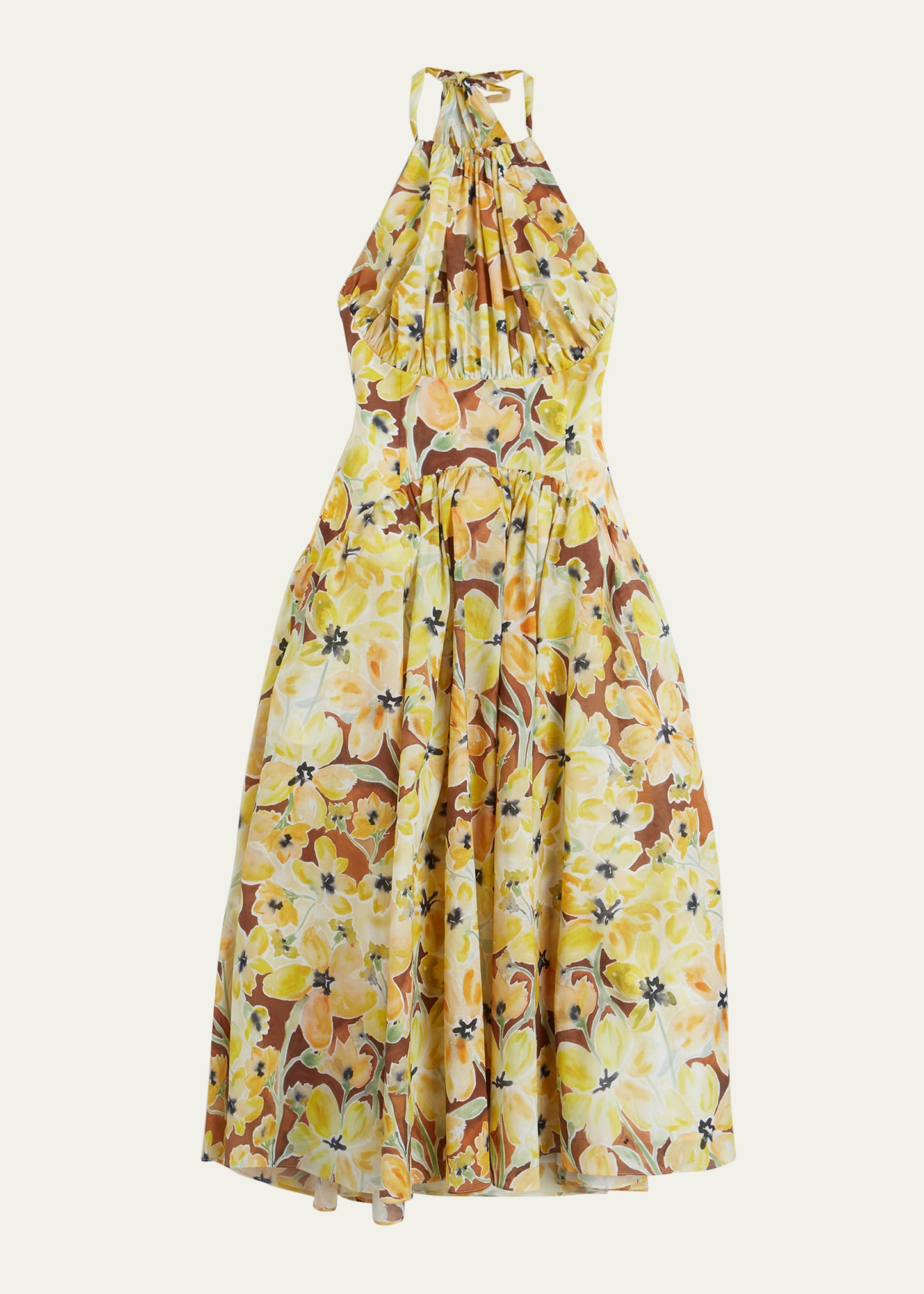 Halt(Er) In The Name Of Love Floral-Print Midi Dress