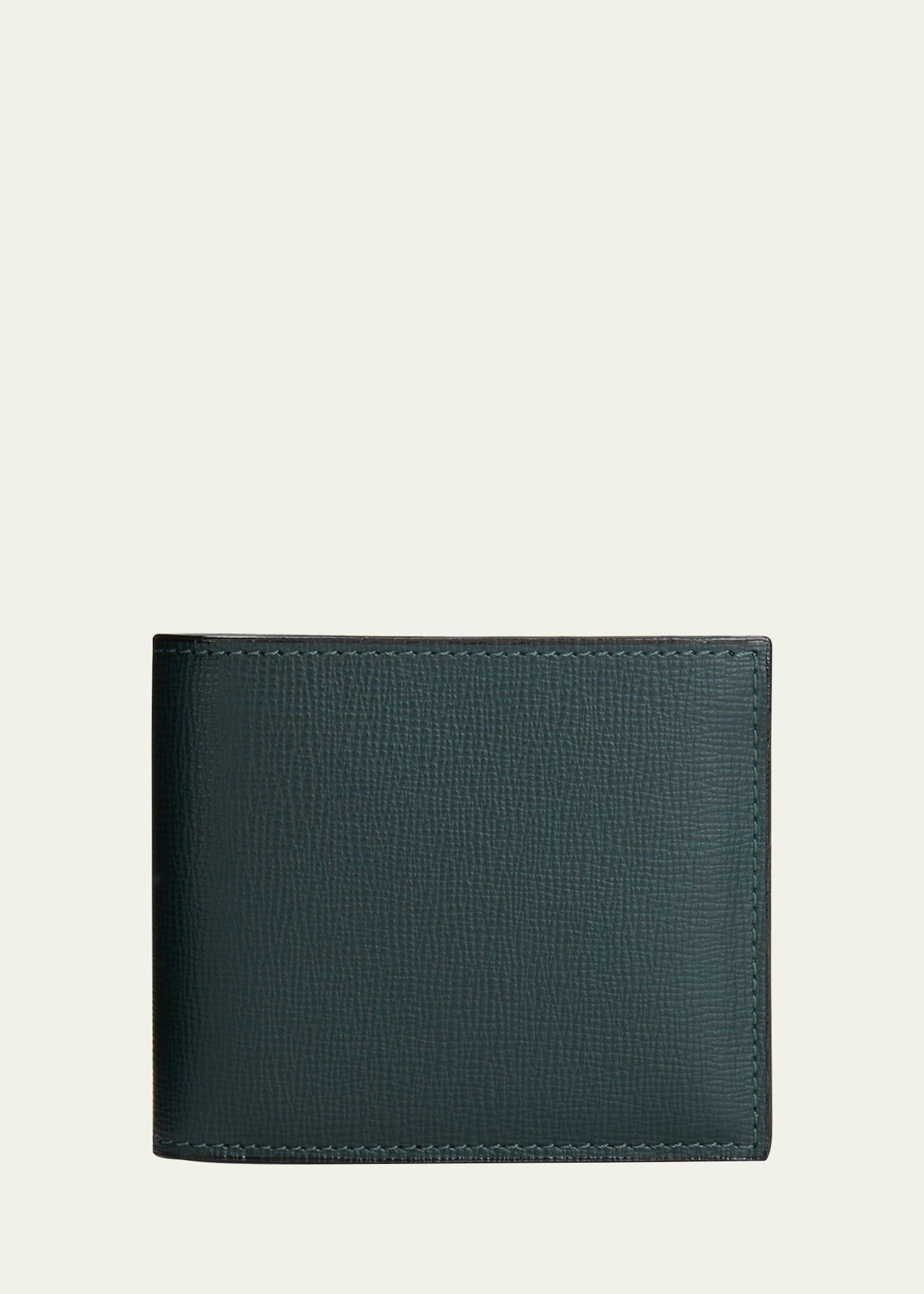 Valextra Men's Leather V-cut Bifold Wallet In Blu