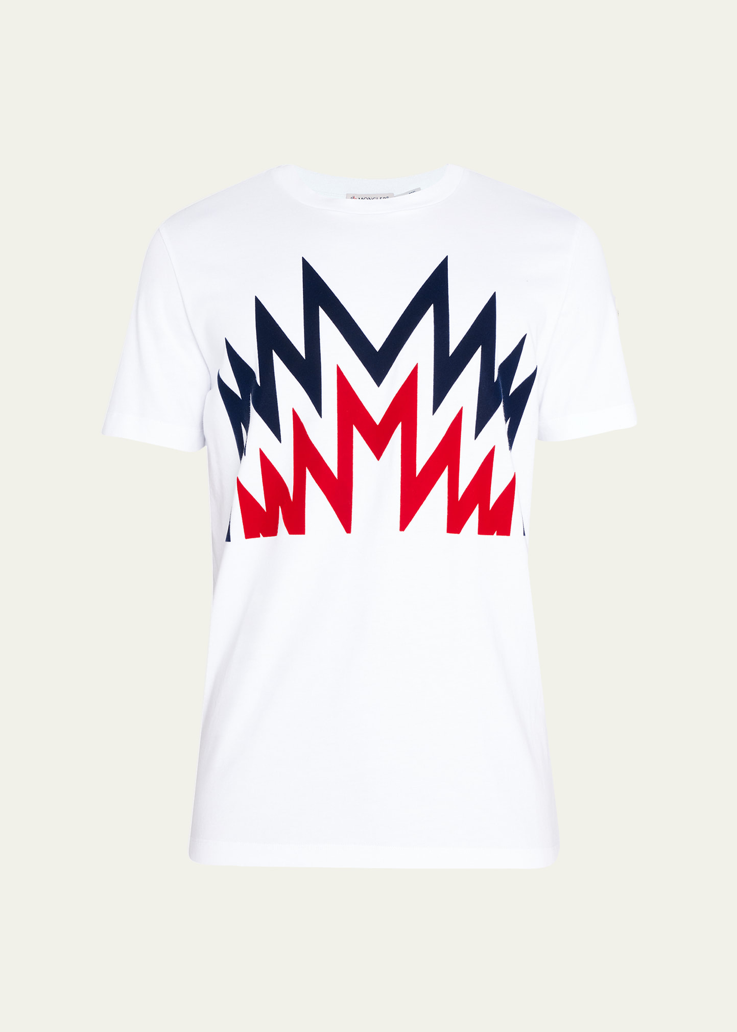 Moncler Logo-flocked Cotton-jersey T-shirt In White