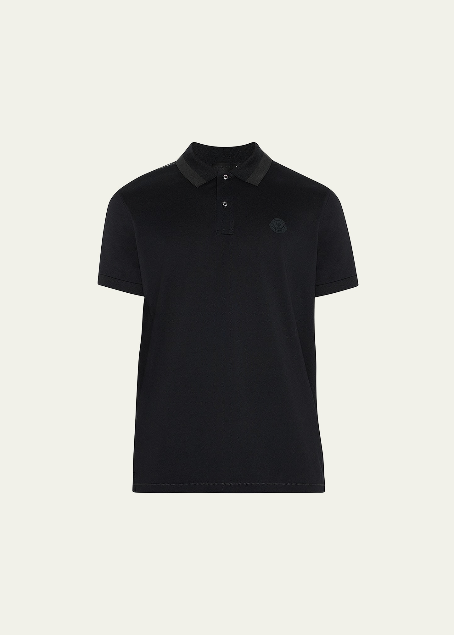Moncler Taped Polo In Black