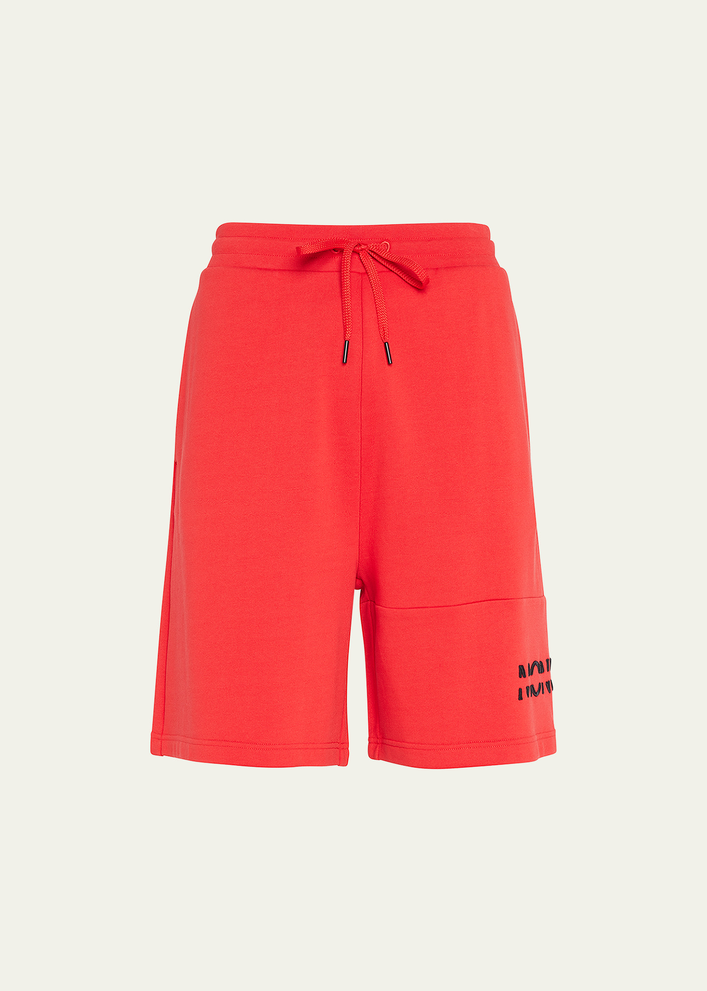 Moncler Men's Logo Sweat Shorts In Red