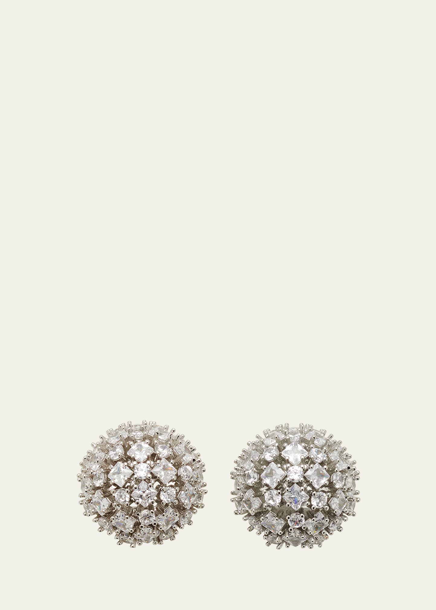 Crystal Pavé Button Stud Earrings