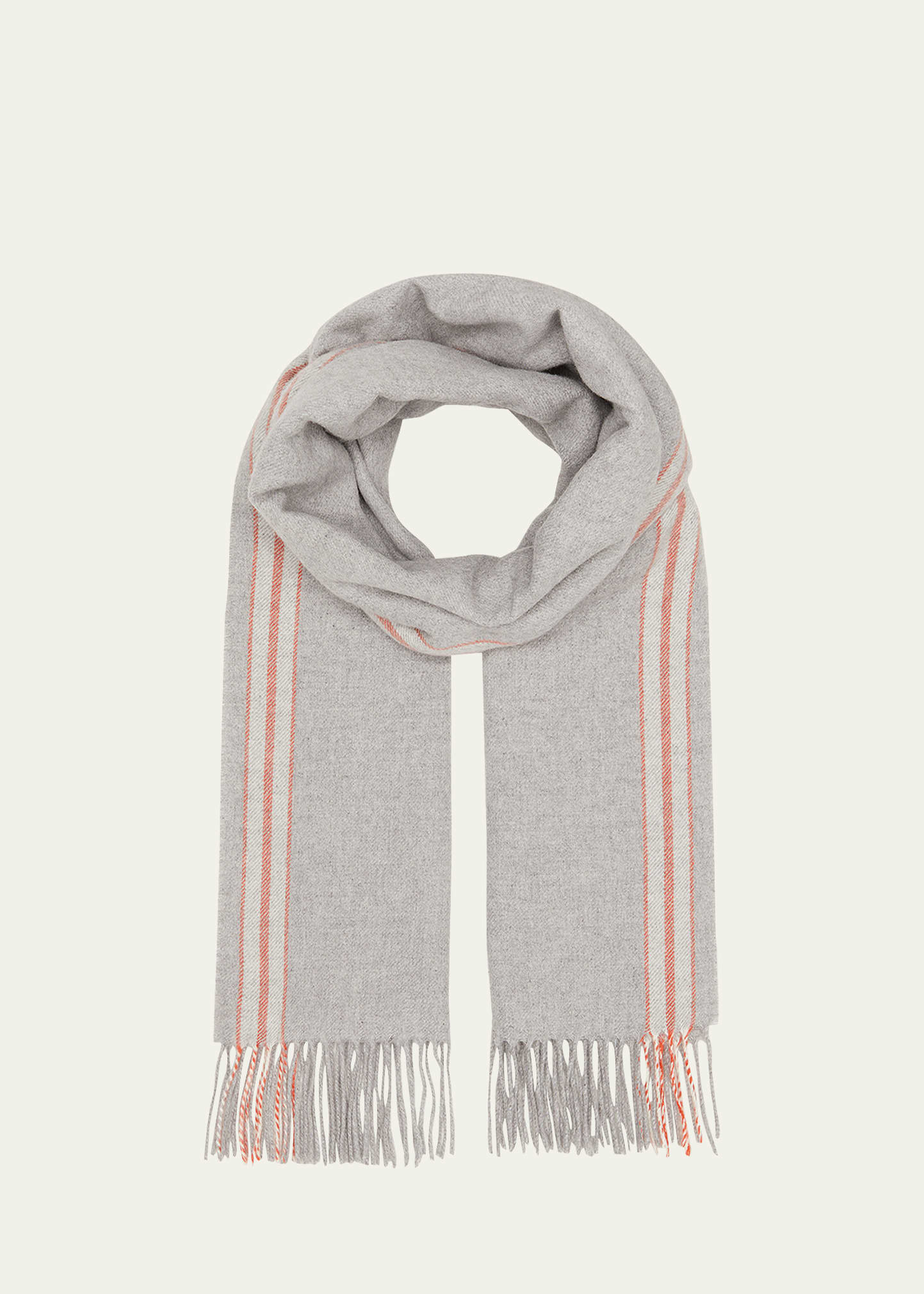 Men's Double Stripe Fringe Scarf