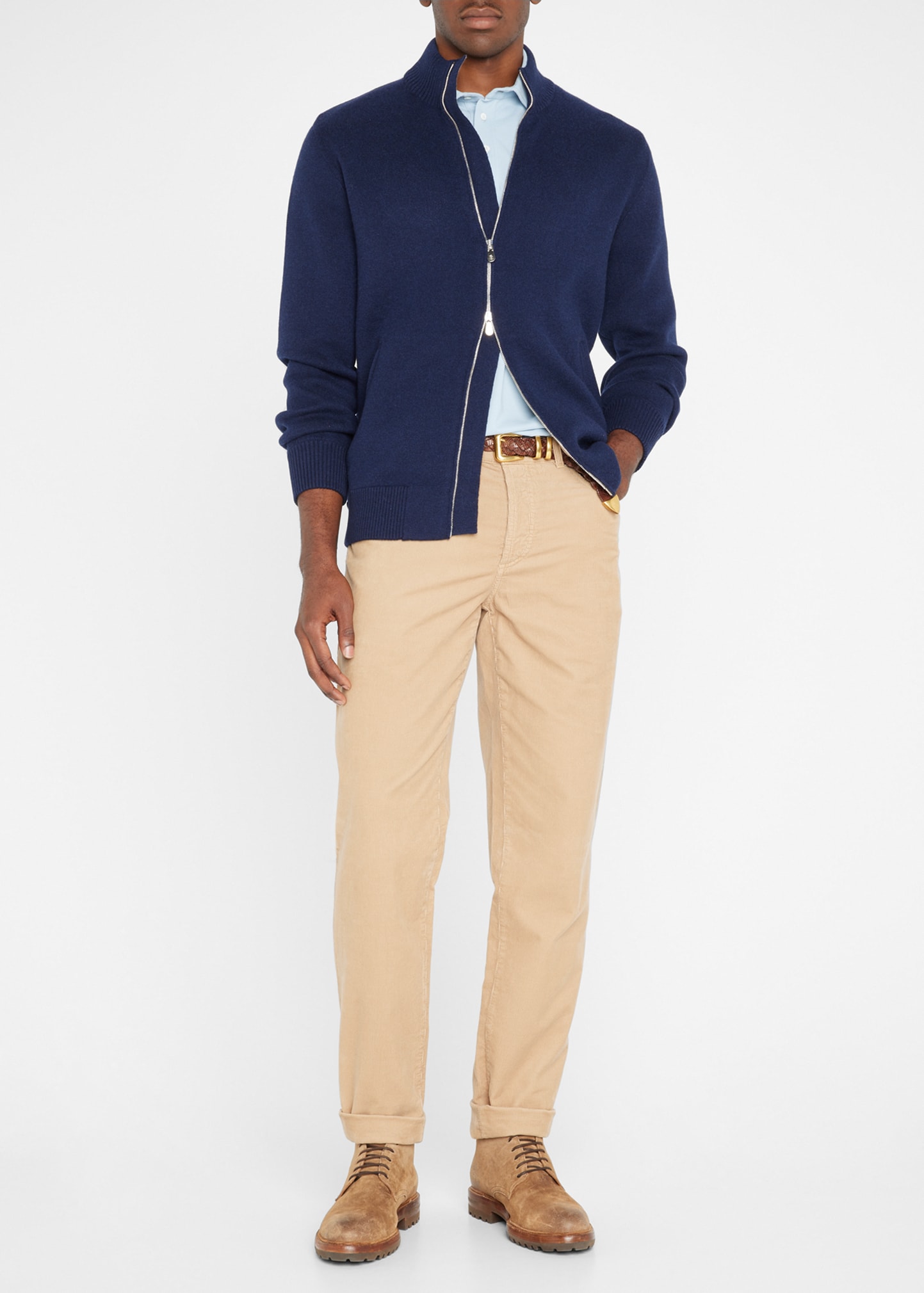 Men's Mock Neck Full-Zip Sweater