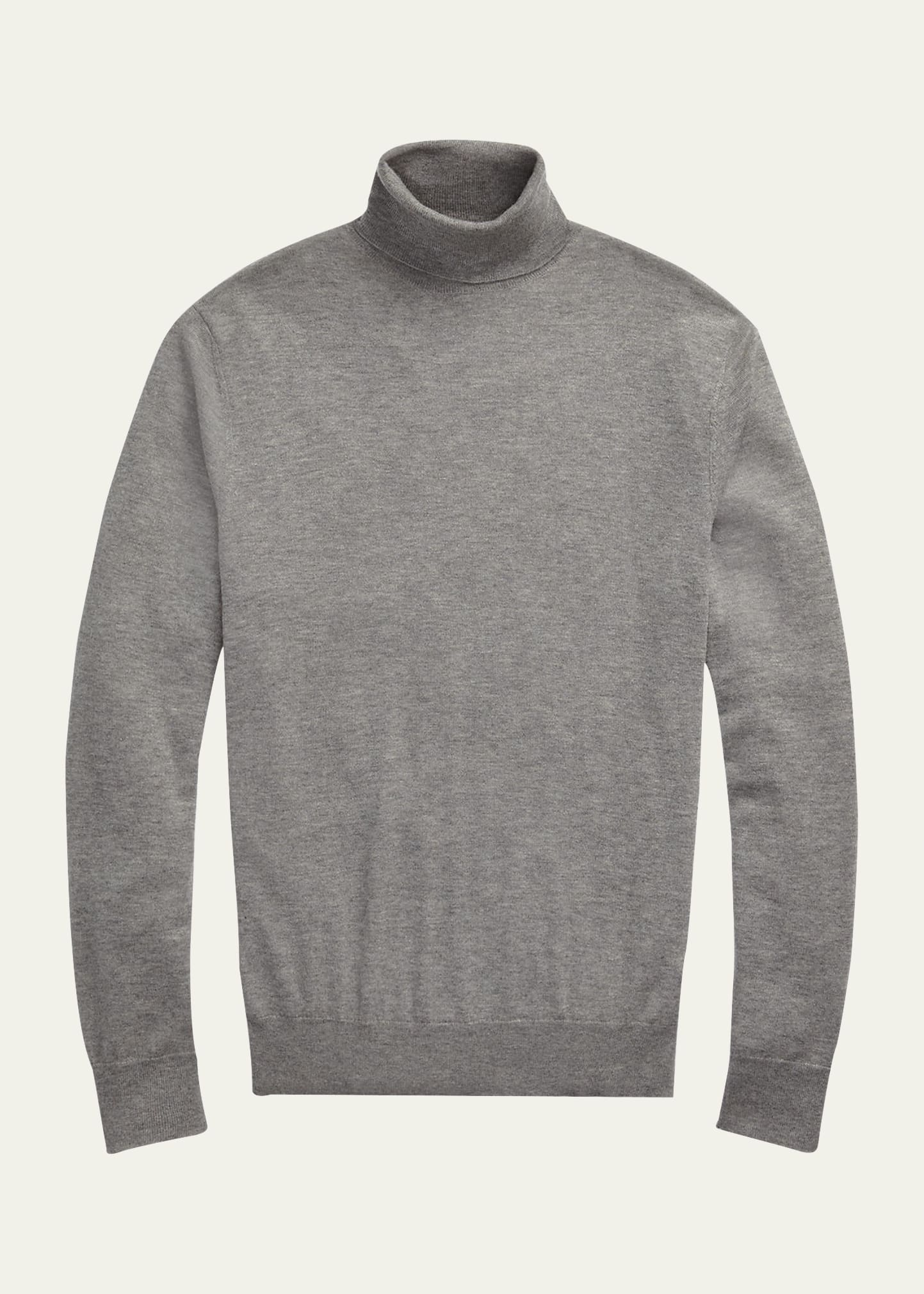 Ralph Lauren Purple Label Men's Cashmere Turtleneck Sweater In Grey