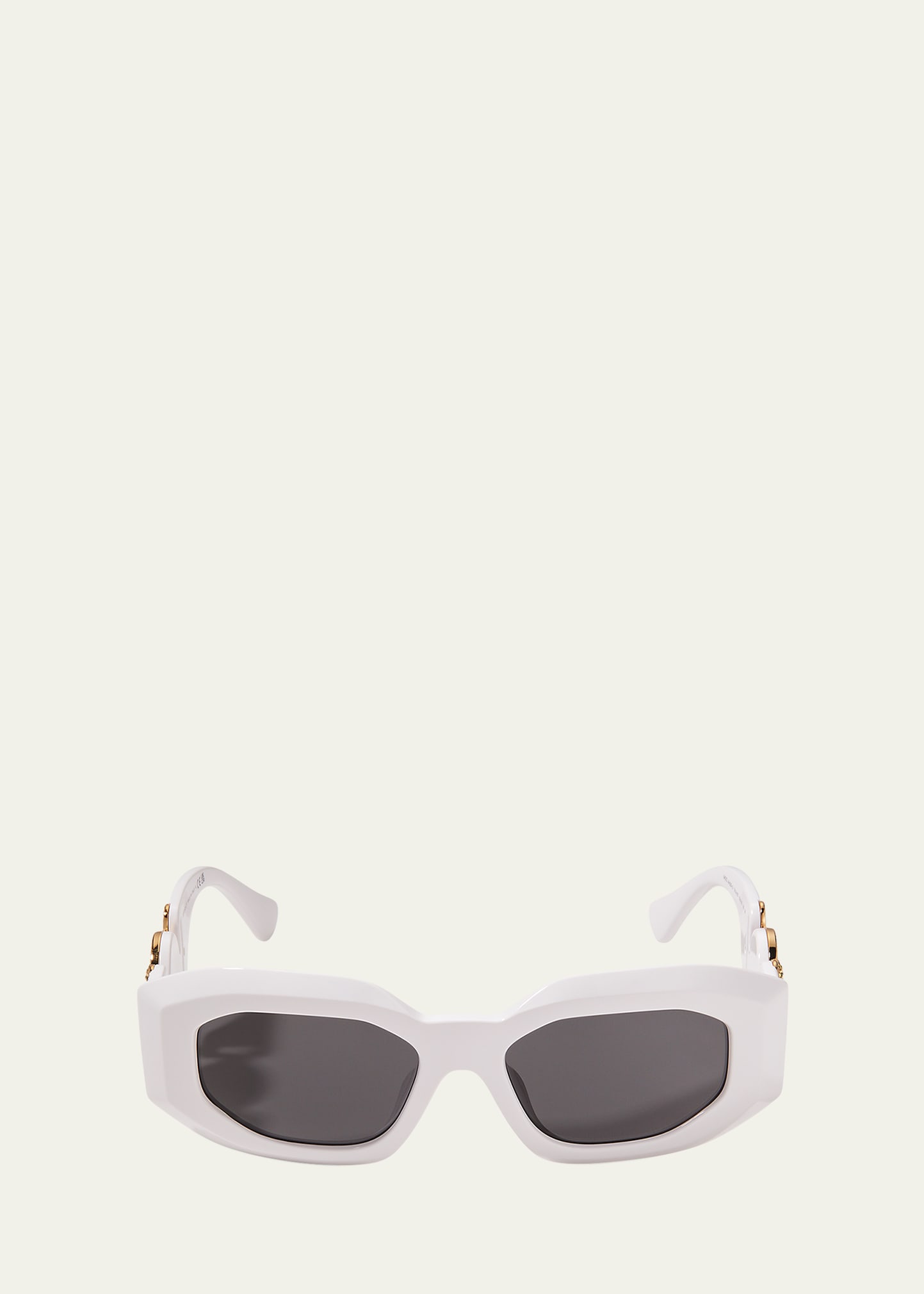 Versace Medusa Oval Plastic Sunglasses In White