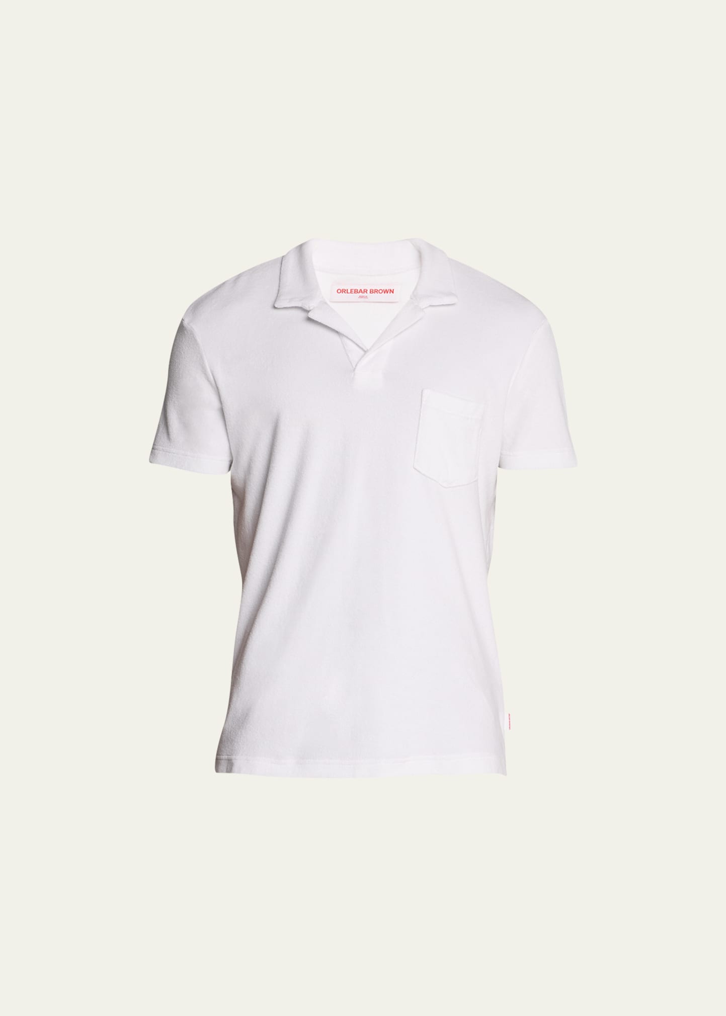 Orlebar Brown Terry Towelling Resort Polo Shirt In White