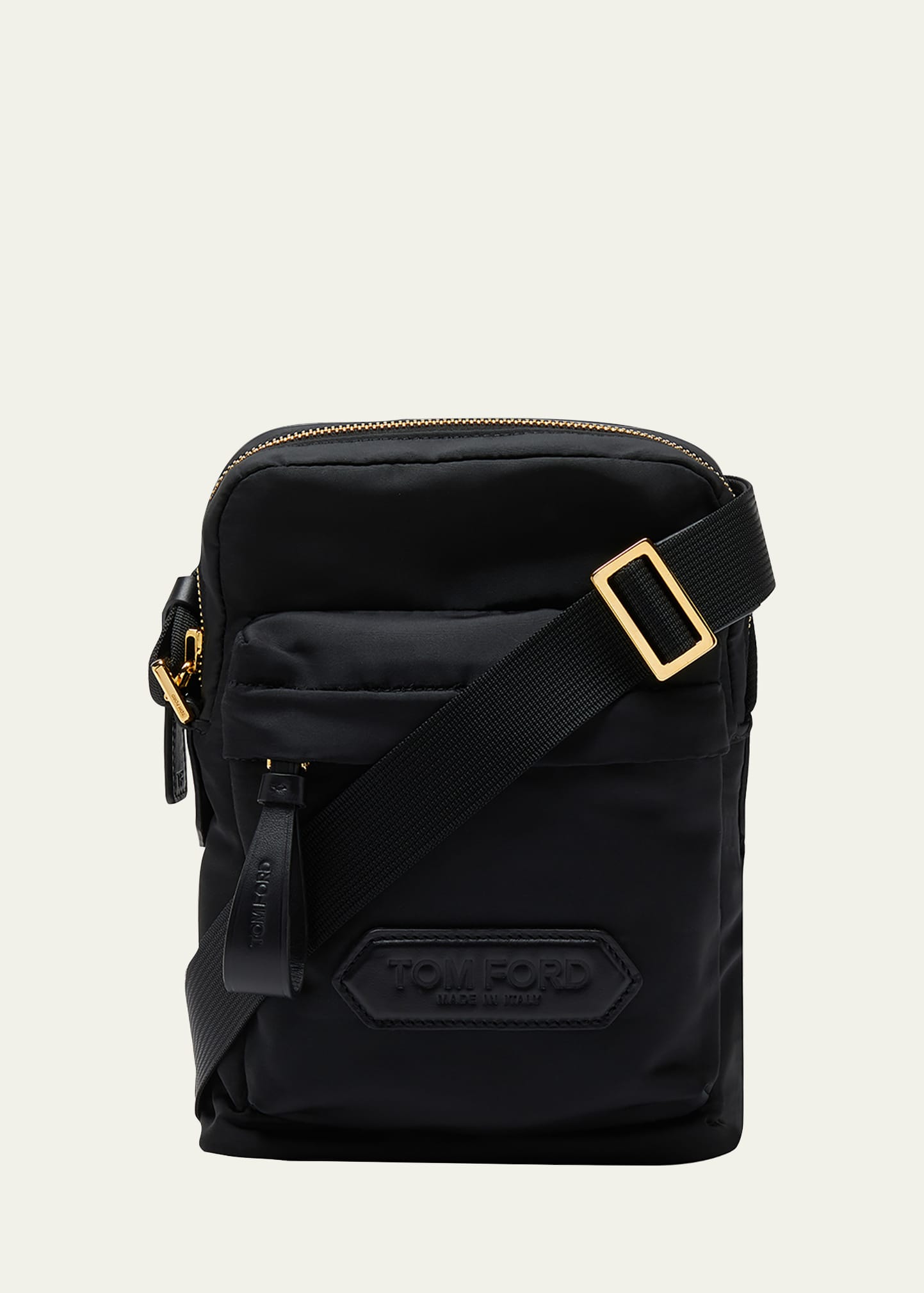 Tom Ford Men's Nylon Vertical Mini Messenger Bag In Black