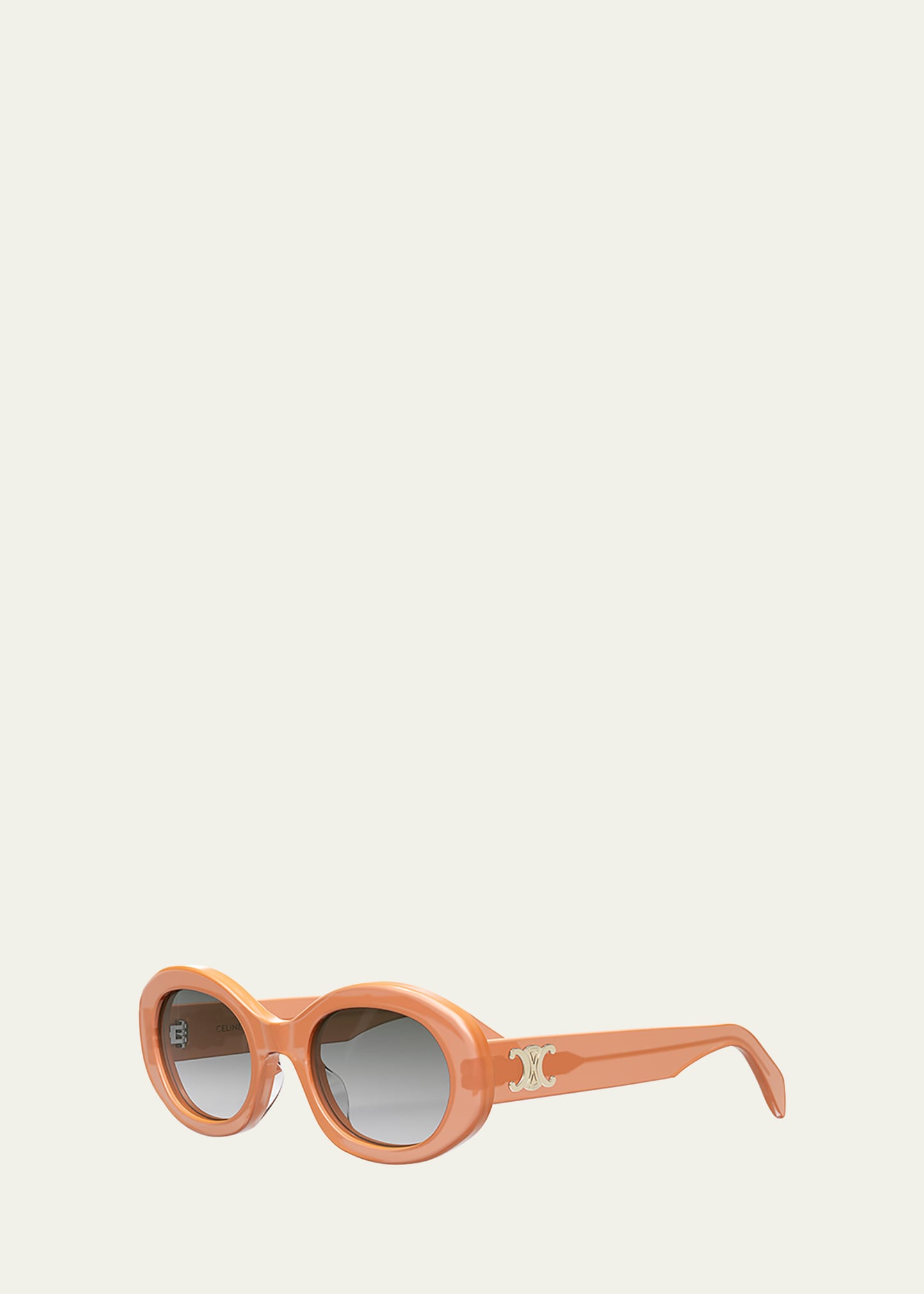 Celine Triomphe Oval Acetate Sunglasses In Orange/gray Gradient