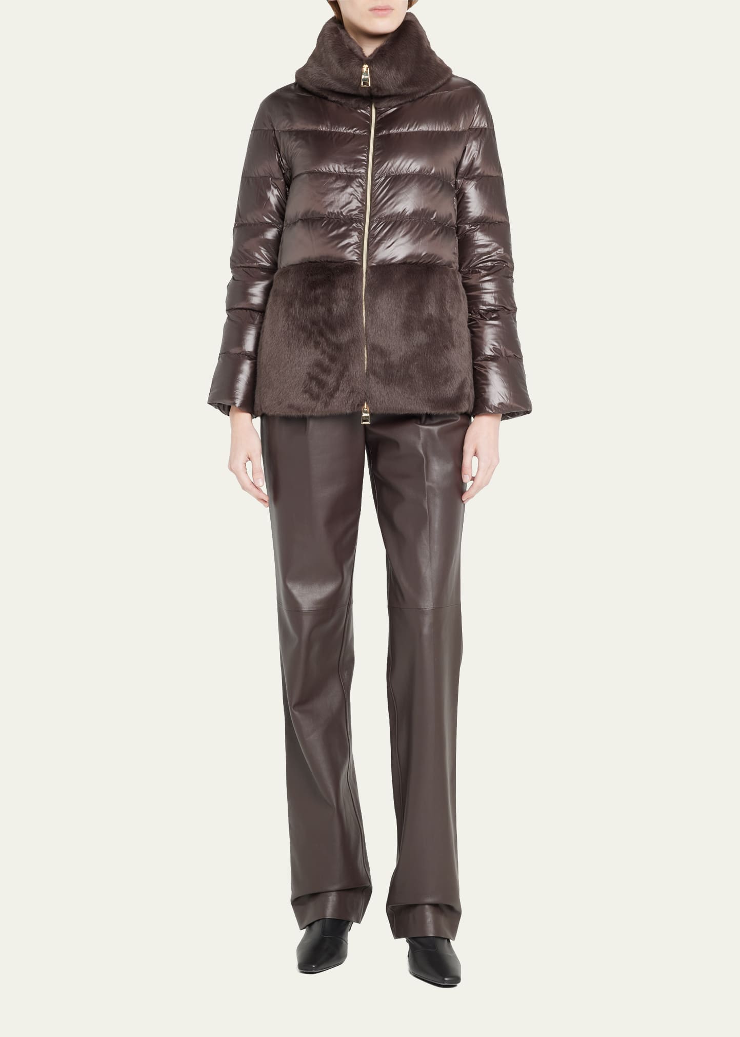 Herno Ultralight Down Puffer Jacket With Faux Fur Trim In 8800