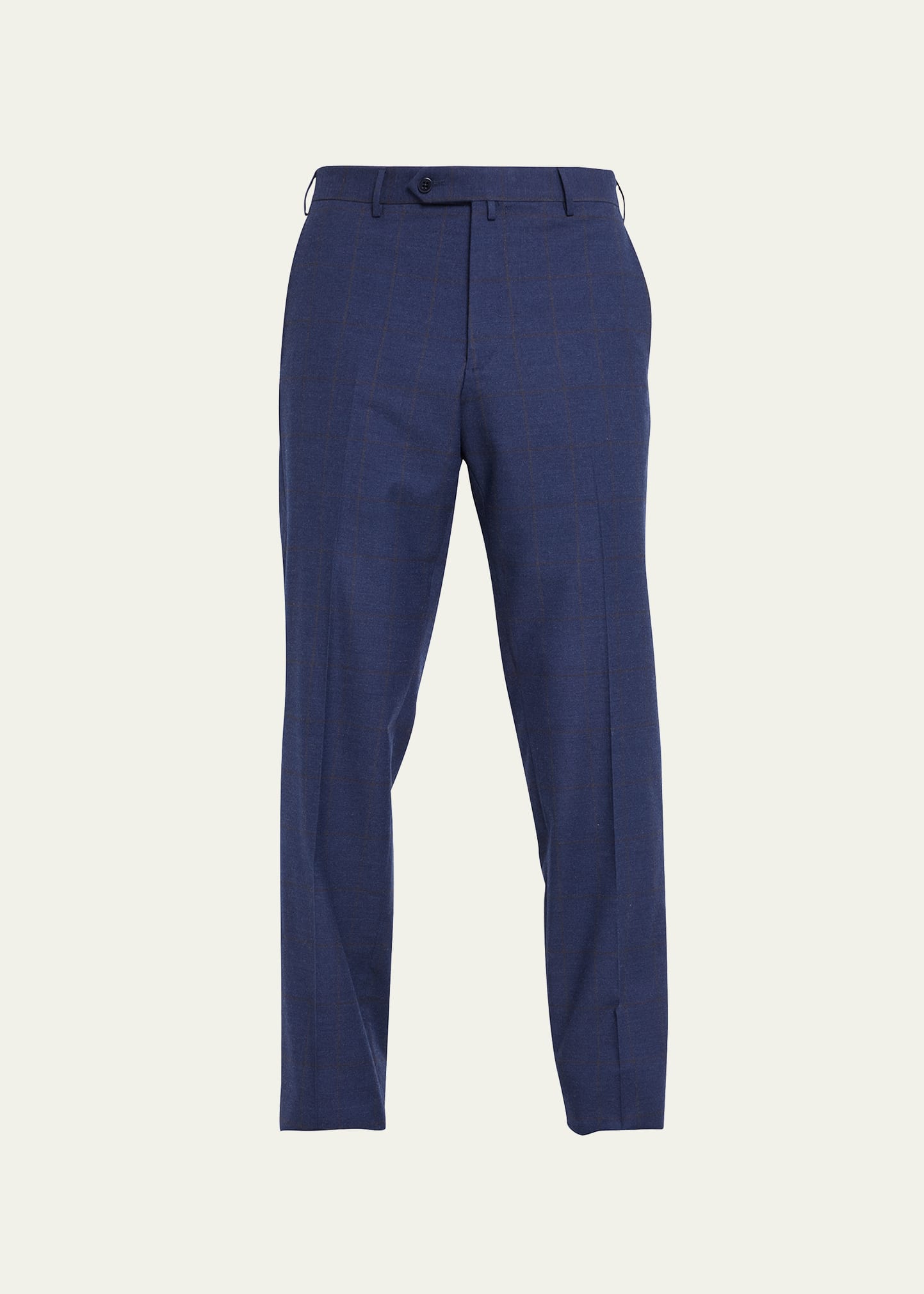 Men's Windowpane Wool-Cashmere Trousers