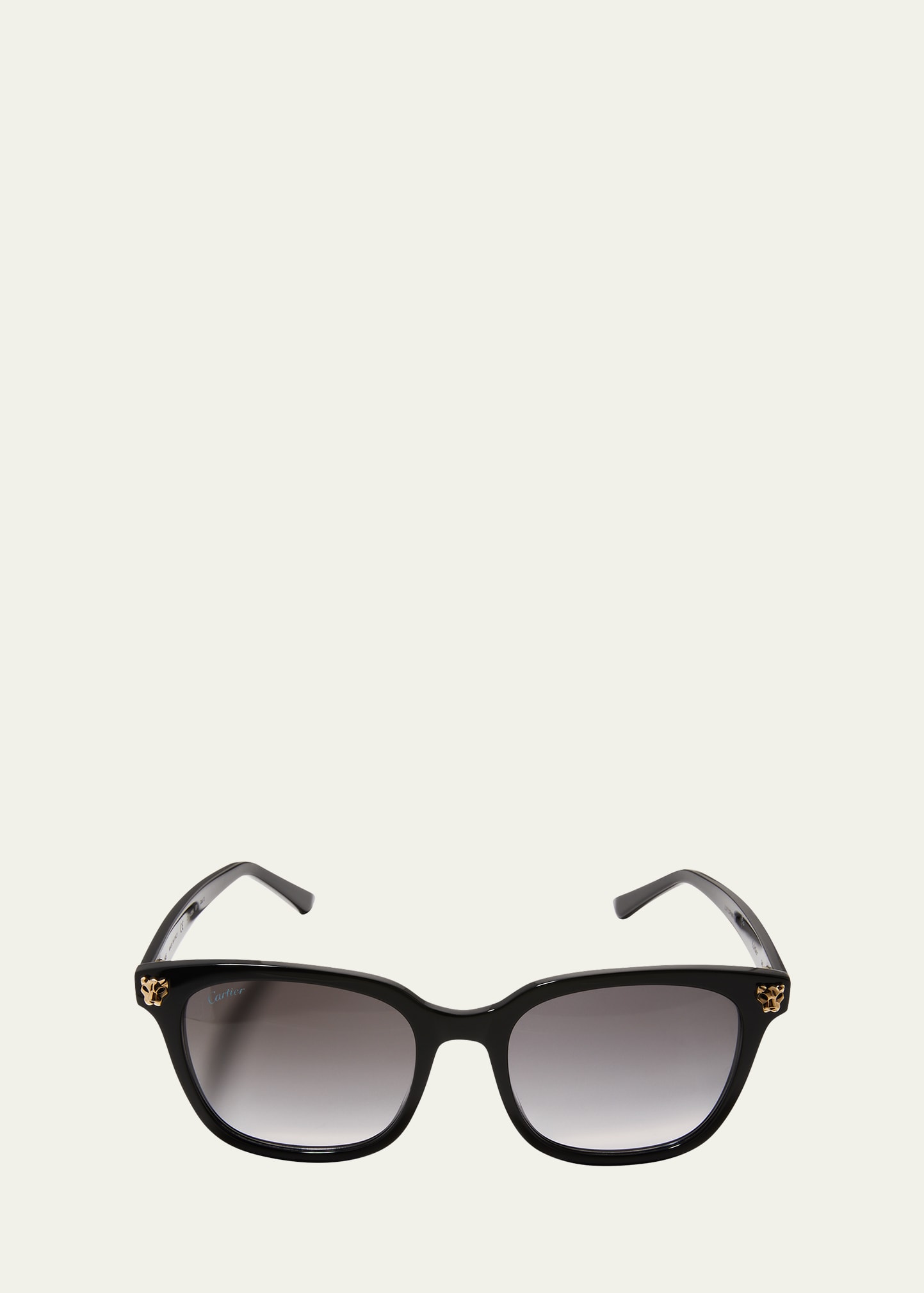 Cartier Men's Panthére Square Acetate Sunglasses In Black