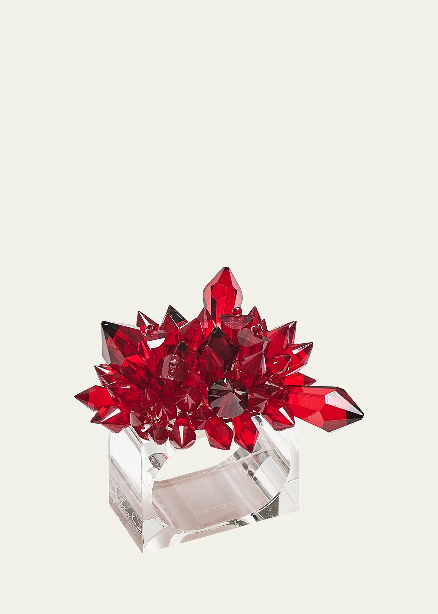 Baccarat X Kim Seybert Zénith Four-piece Napkin Ring Set In Red