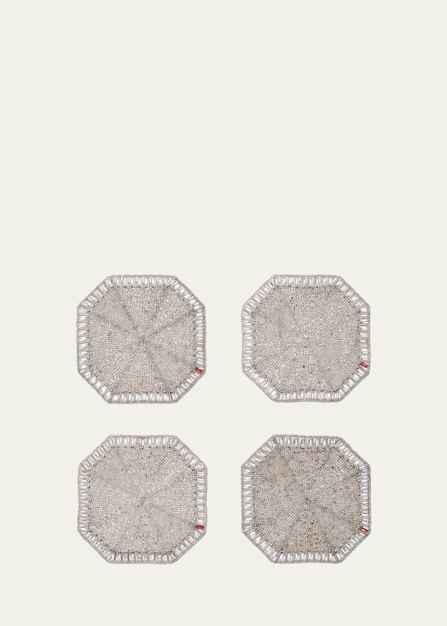Baccarat X Kim Seybert Louxor Coasters, Set Of 4 - White In Silver/crystal