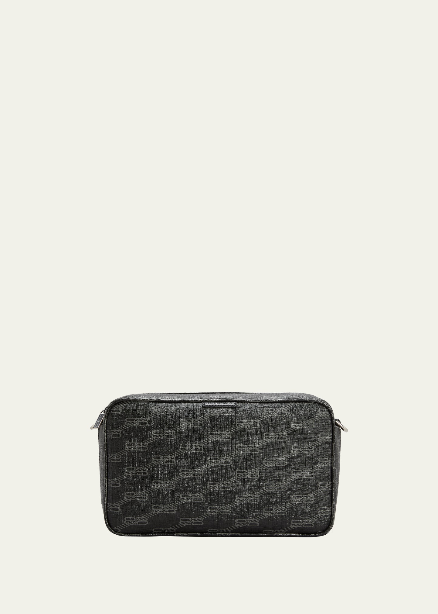 Men's Signature Monogram Camera Crossbody Bag In Black & Grey