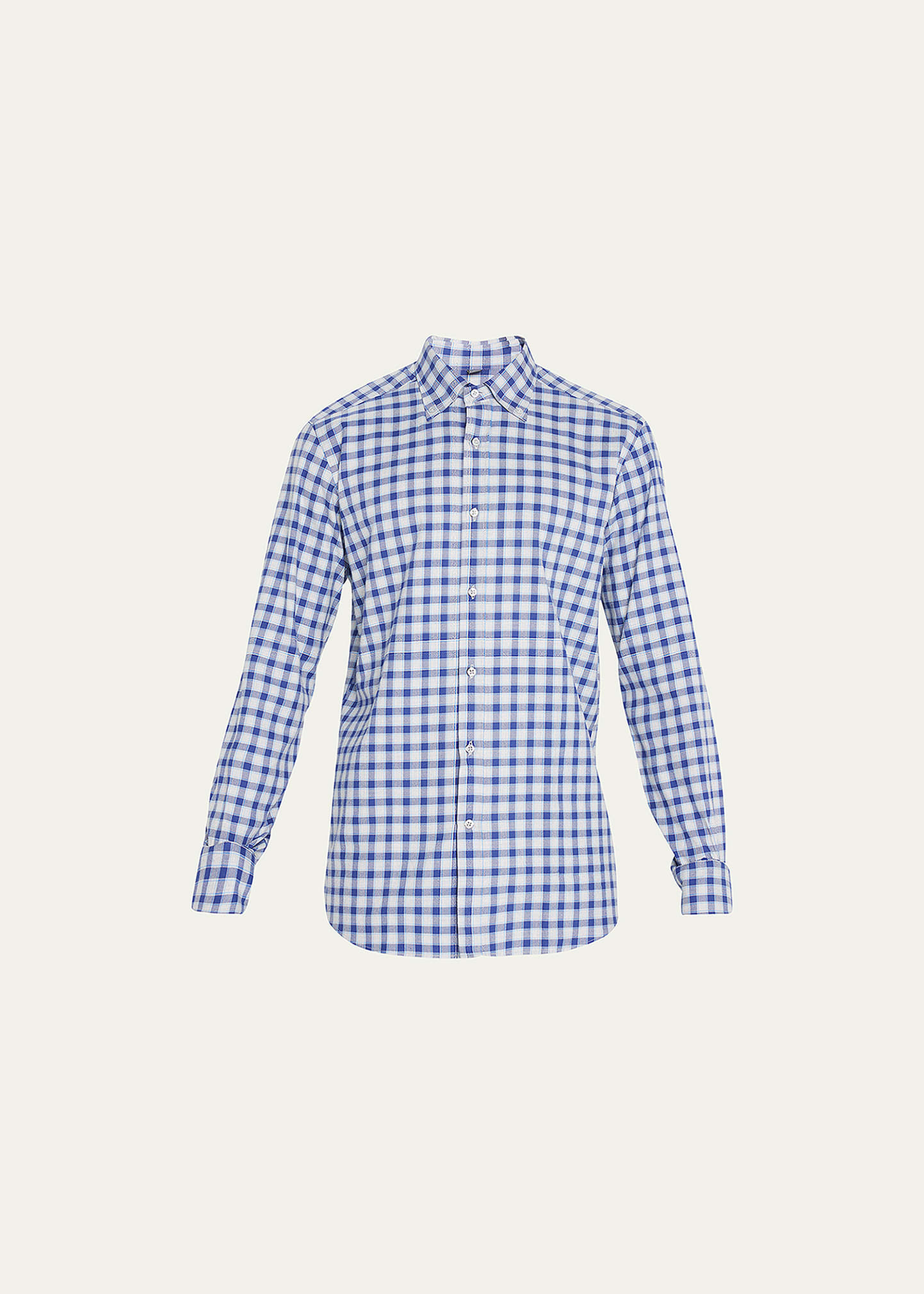 Bergdorf Goodman Men's Plaid Flannel Sport Shirt In Grey Blue