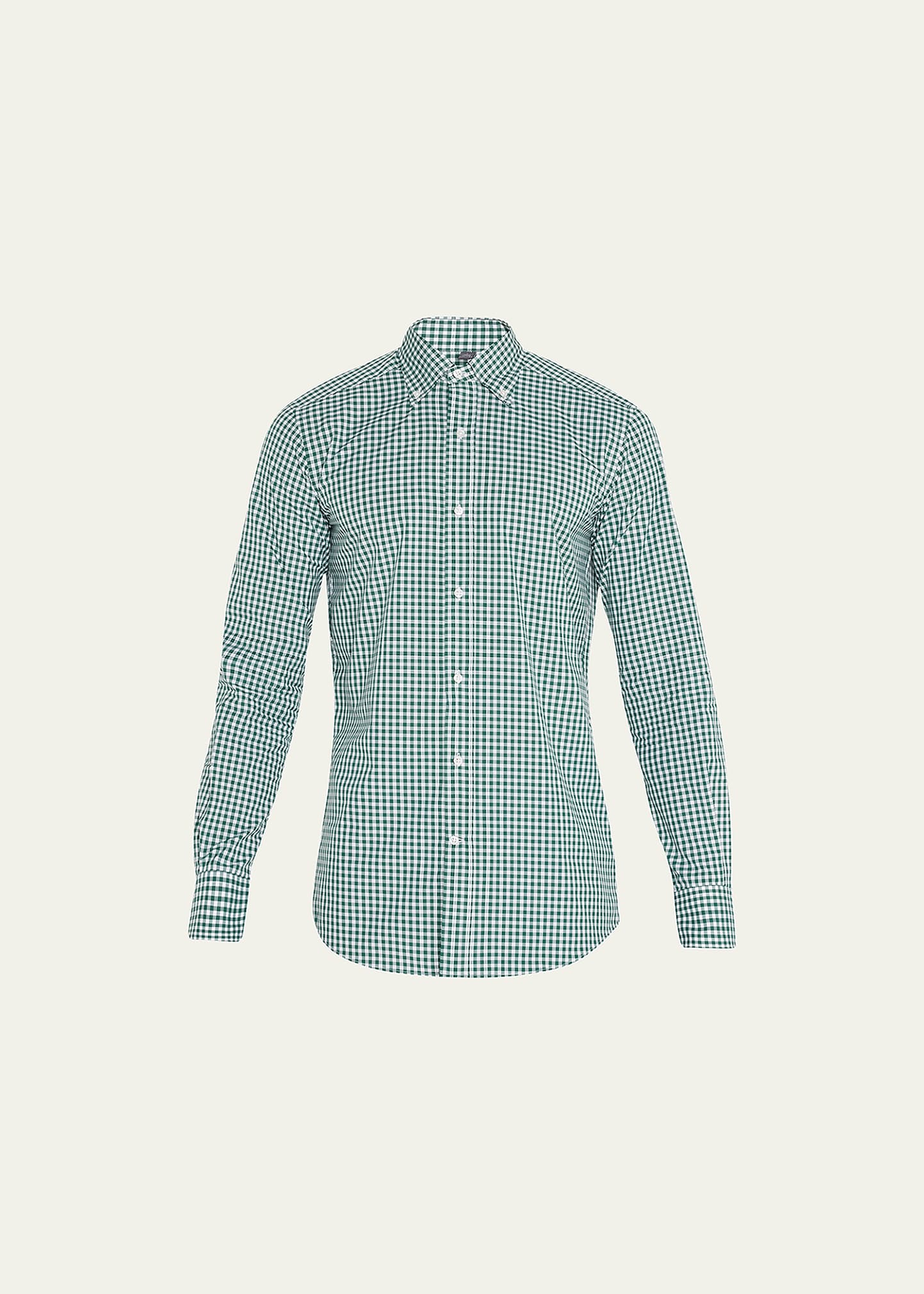 Bergdorf Goodman Men's Check-print Sport Shirt In Green White